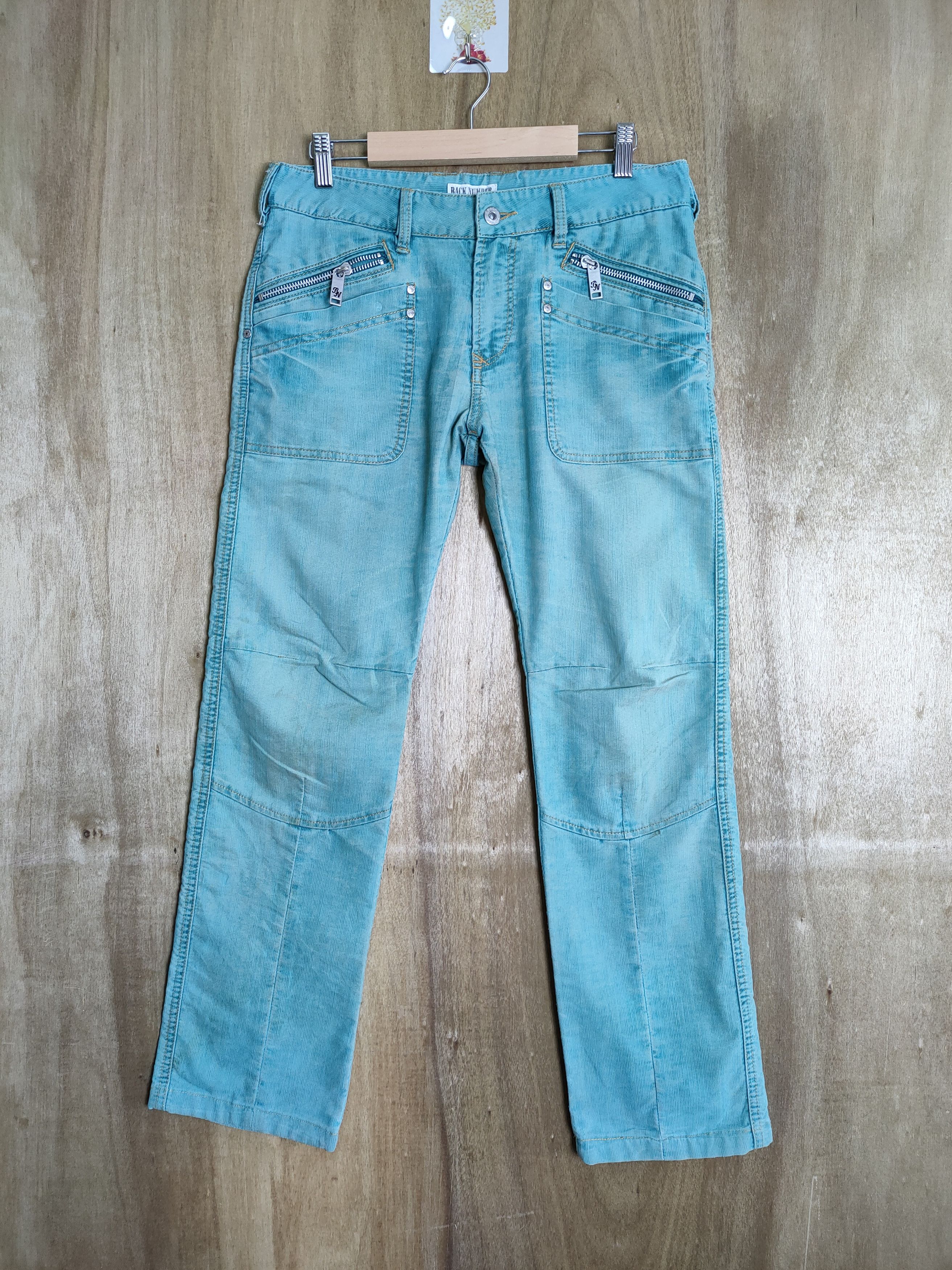 Japanese Brand VINTAGE BACK NUMBER FADED GREEN BUSH PANTS Size US 31 - 1 Thumbnail