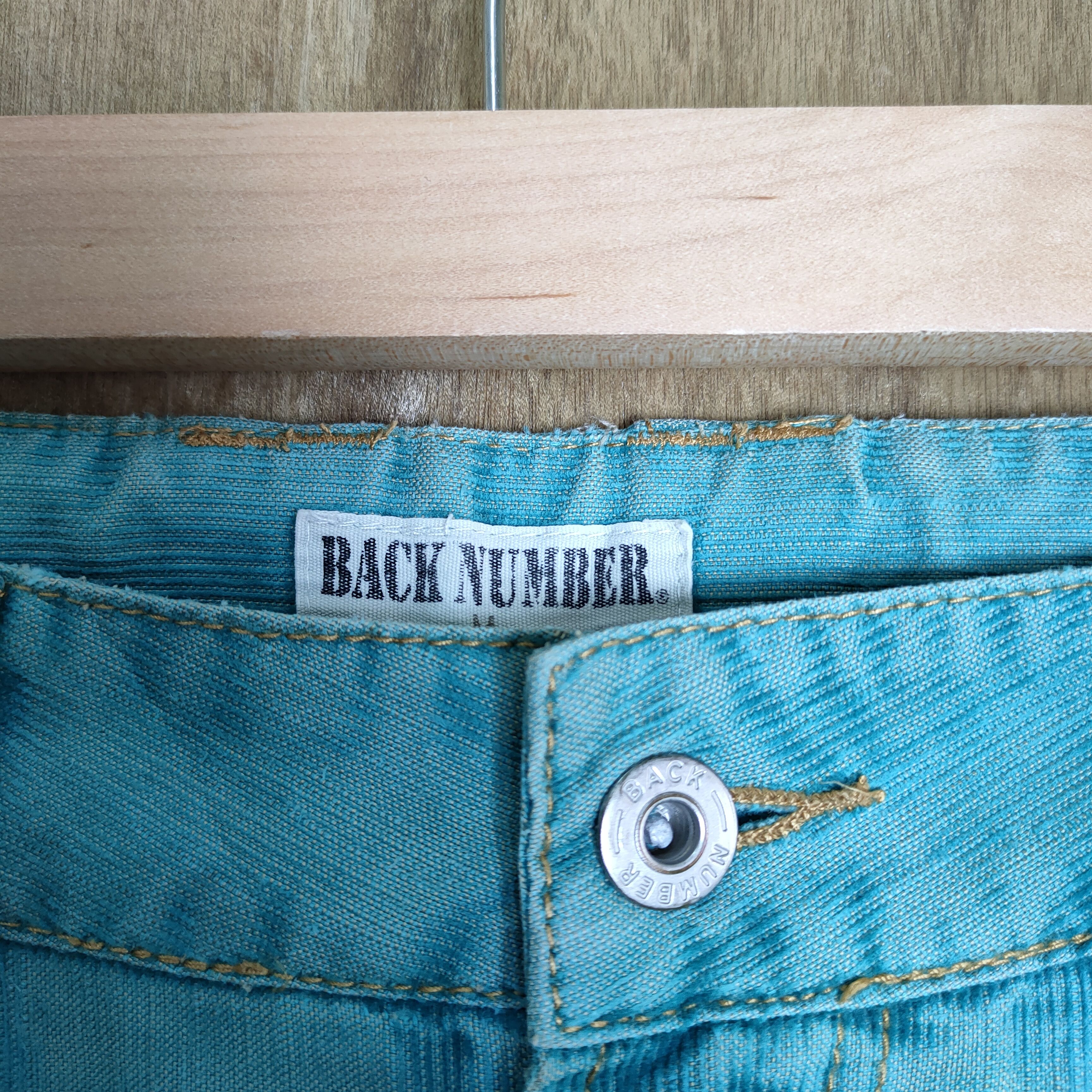 Japanese Brand VINTAGE BACK NUMBER FADED GREEN BUSH PANTS Size US 31 - 6 Thumbnail