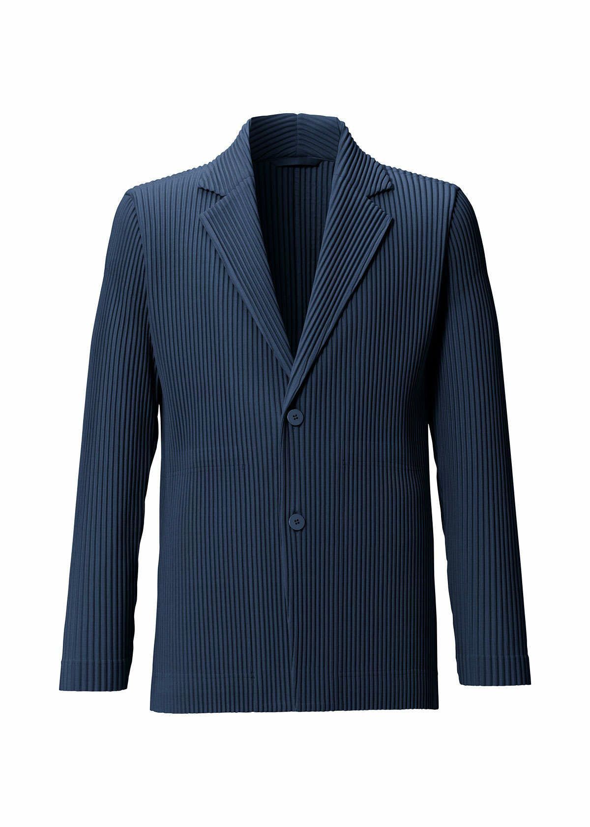 image of Issey Miyake Homme Plissé 2022 Ss Tailored Jacket in Dark Blue, Men's (Size Medium)