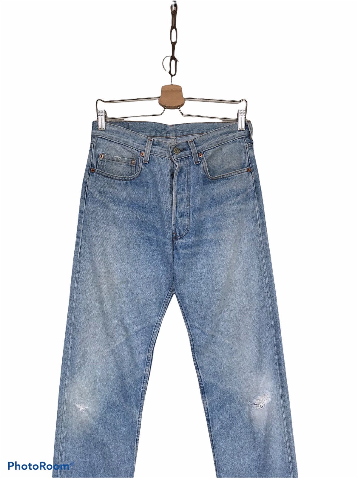 image of Levis Vintage Clothing x Vintage Levi’S 501 Destressed in Blue, Men's (Size 29)