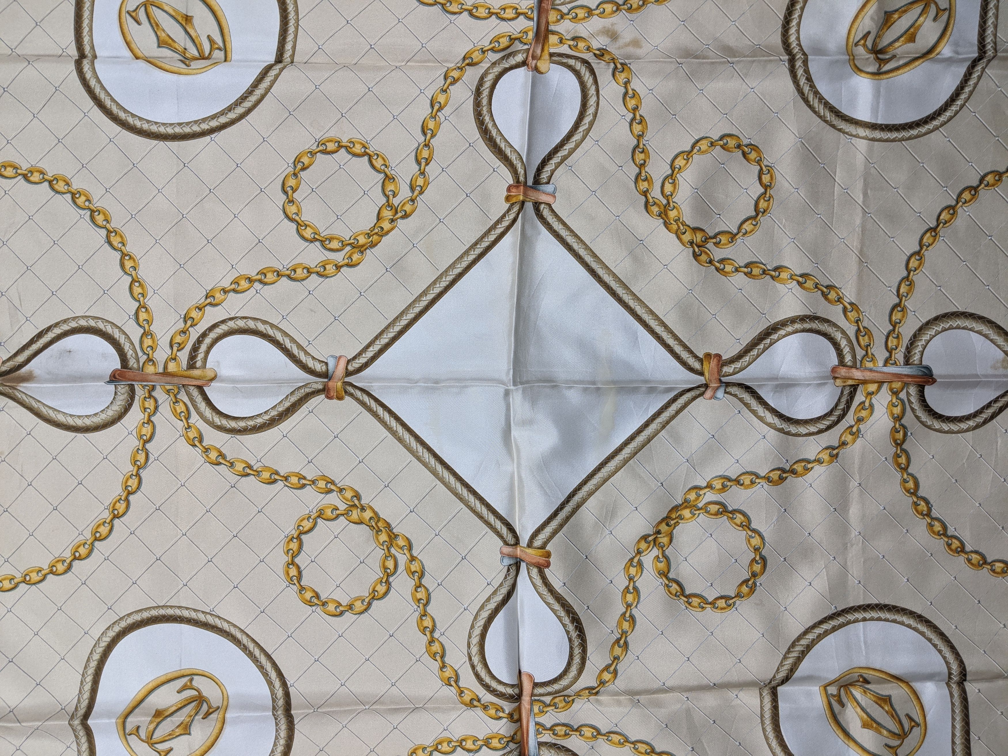 Cartier Must De Cartier Chain Silk Scarf Size ONE SIZE - 2 Thumbnail