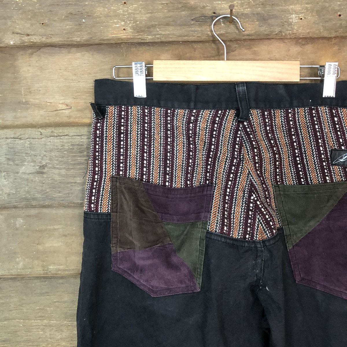 Japanese Brand Evereide Lasting patchwork pocket Black Casual Pants #7083 Size US 33 - 4 Thumbnail