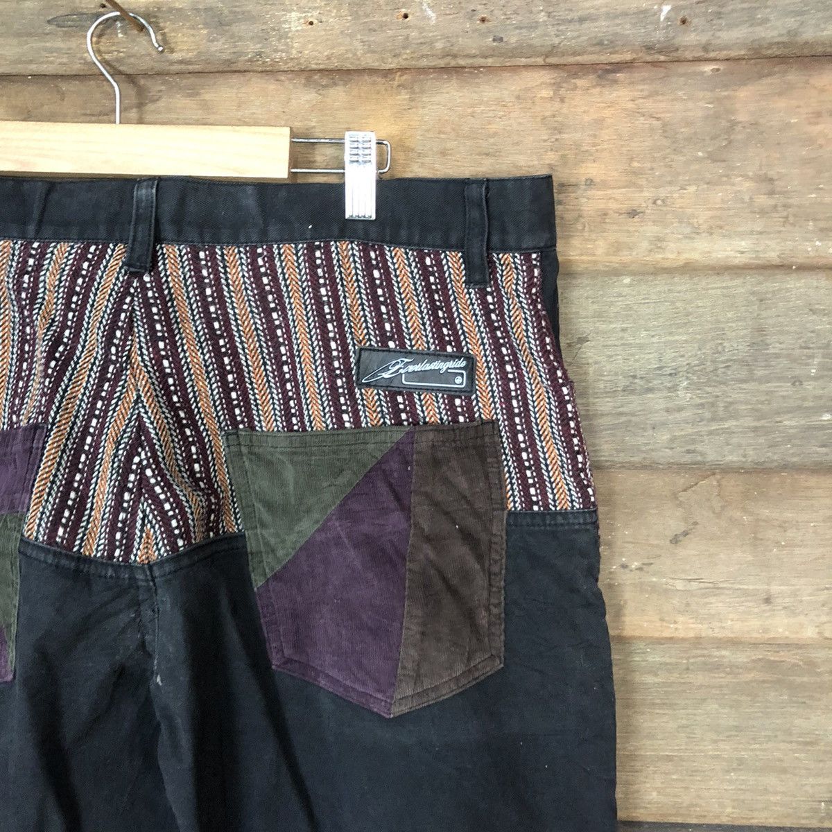 Japanese Brand Evereide Lasting patchwork pocket Black Casual Pants #7083 Size US 33 - 5 Thumbnail