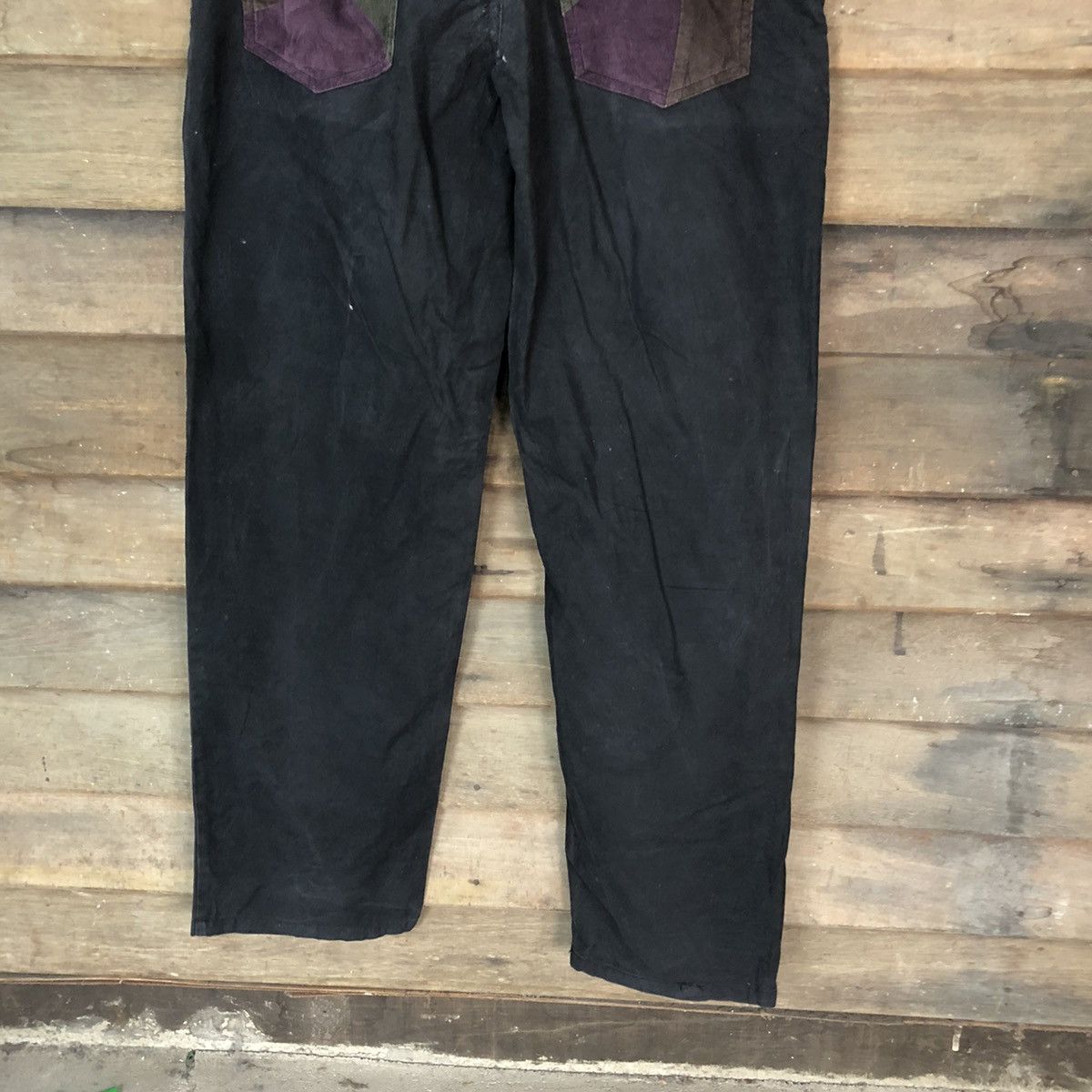 Japanese Brand Evereide Lasting patchwork pocket Black Casual Pants #7083 Size US 33 - 3 Thumbnail