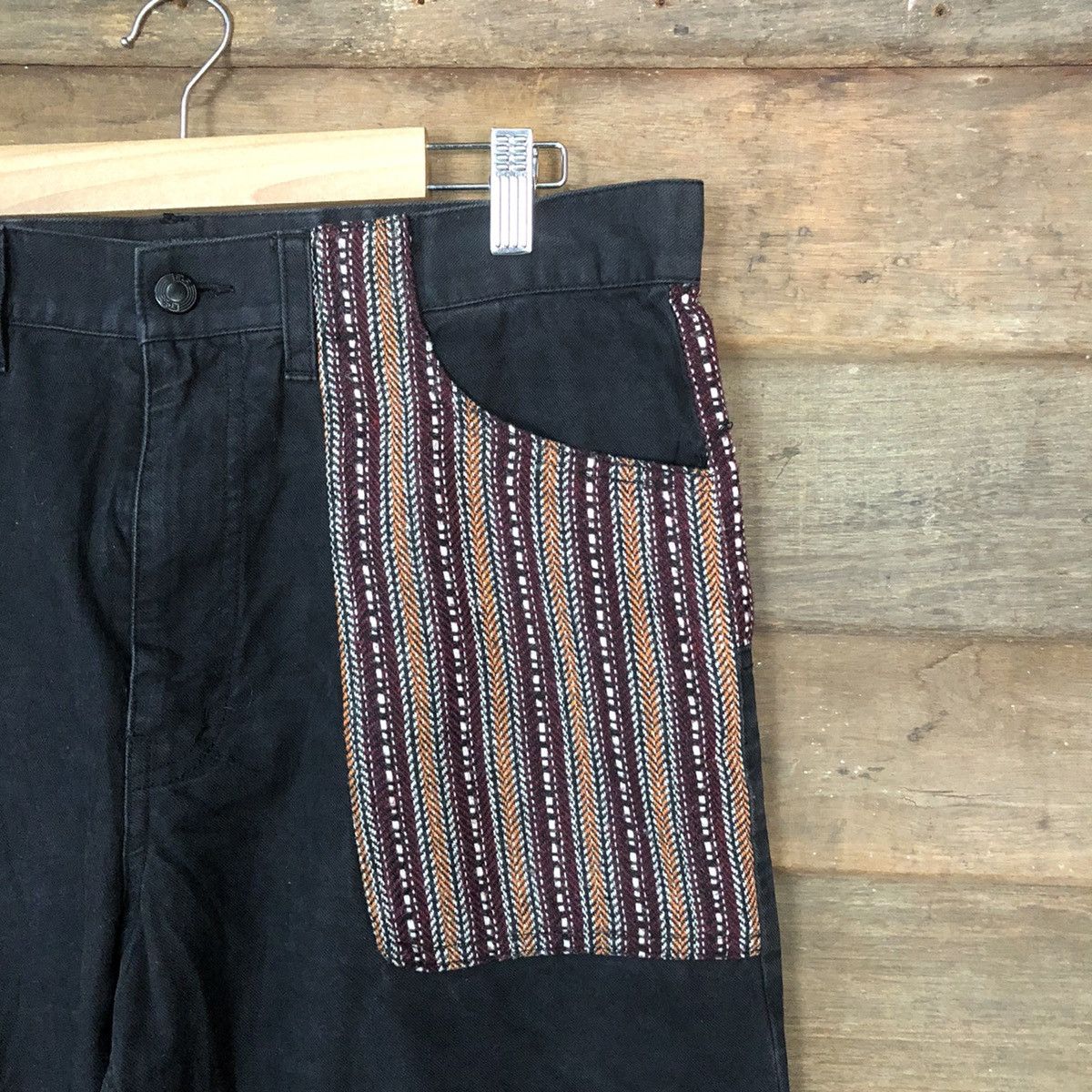 Japanese Brand Evereide Lasting patchwork pocket Black Casual Pants #7083 Size US 33 - 11 Thumbnail
