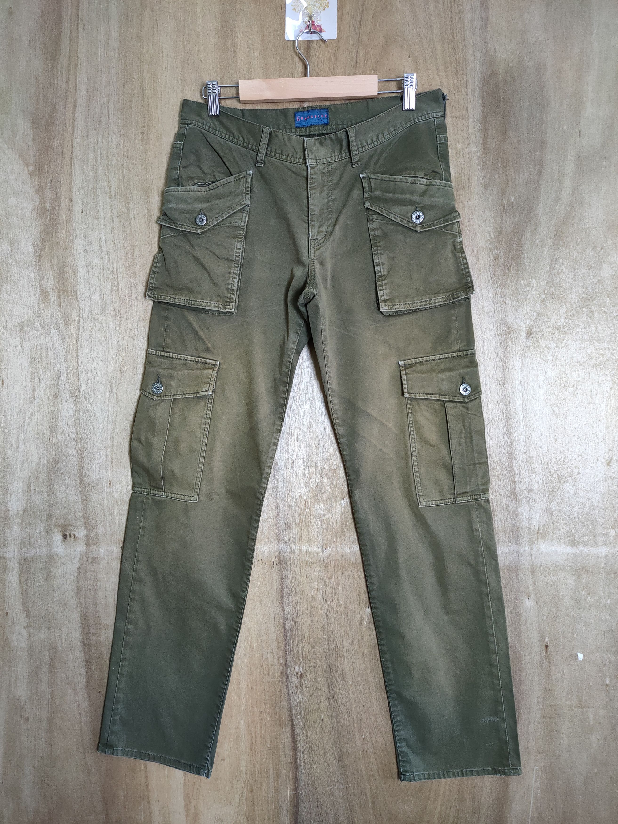 image of W30 Rageblue Faded Bush Pants / Multipocket Cargo Pants in Green, Men's