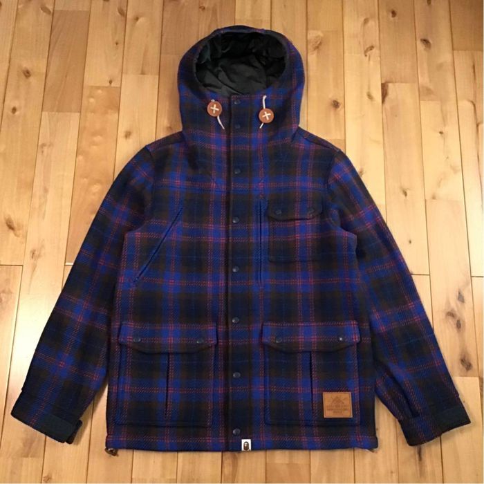 Bape BAPE × Gore windstopper check hoodie jacket a bathing ape