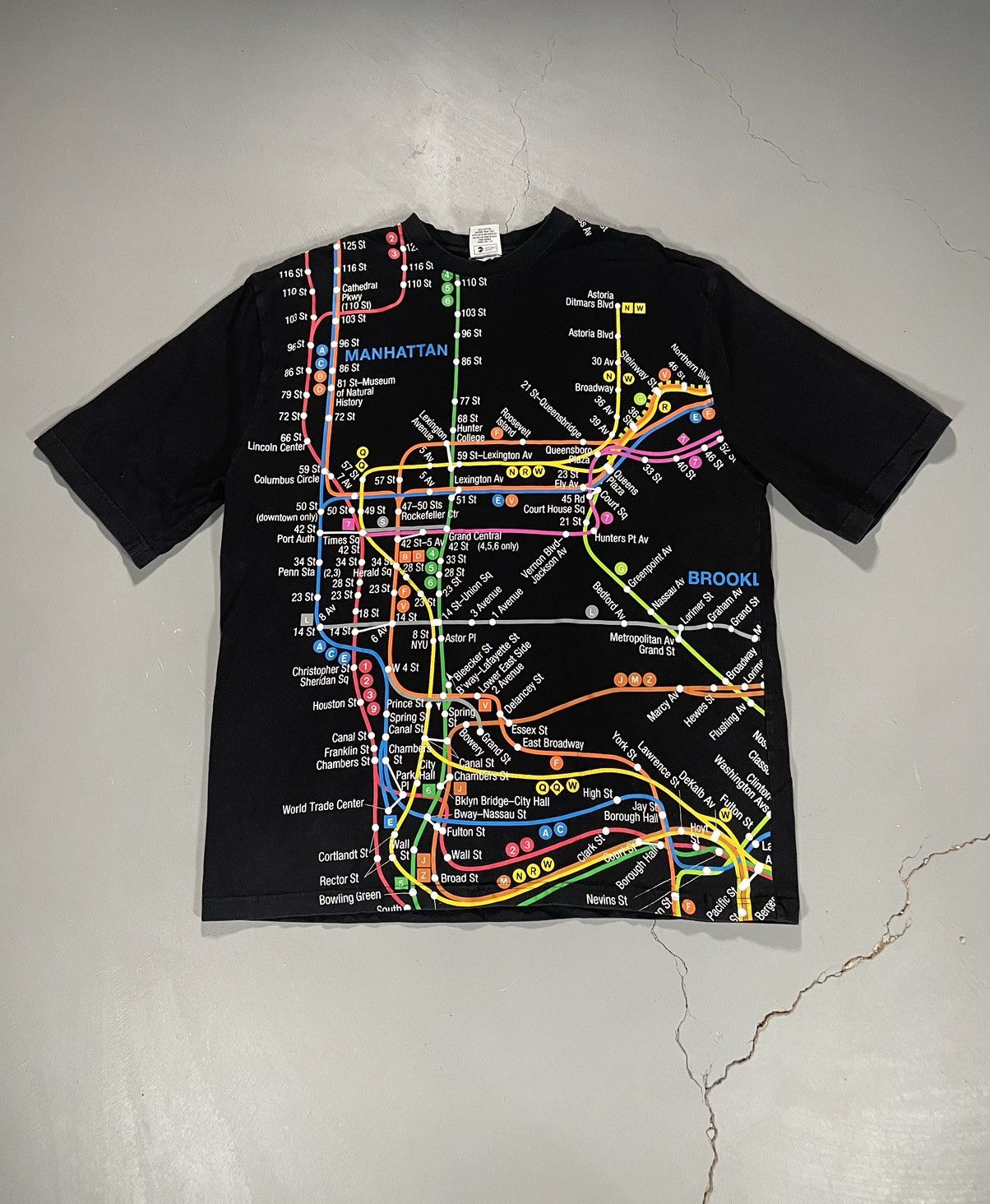 Vintage Vintage Y2K New York City NYC Subway Line Map Graphic Tee Size US XXL / EU 58 / 5 - 1 Thumbnail