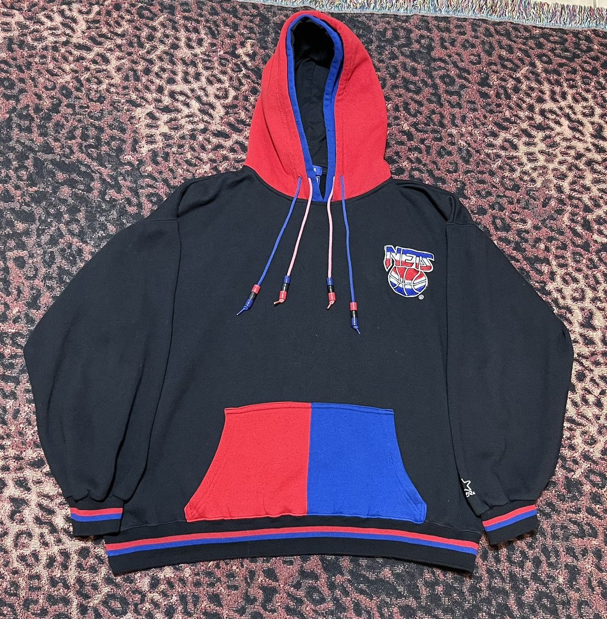 NBA Starter Streetwear Vintage Starter Double Hoodie New Jersey Nets Medium M Grailed