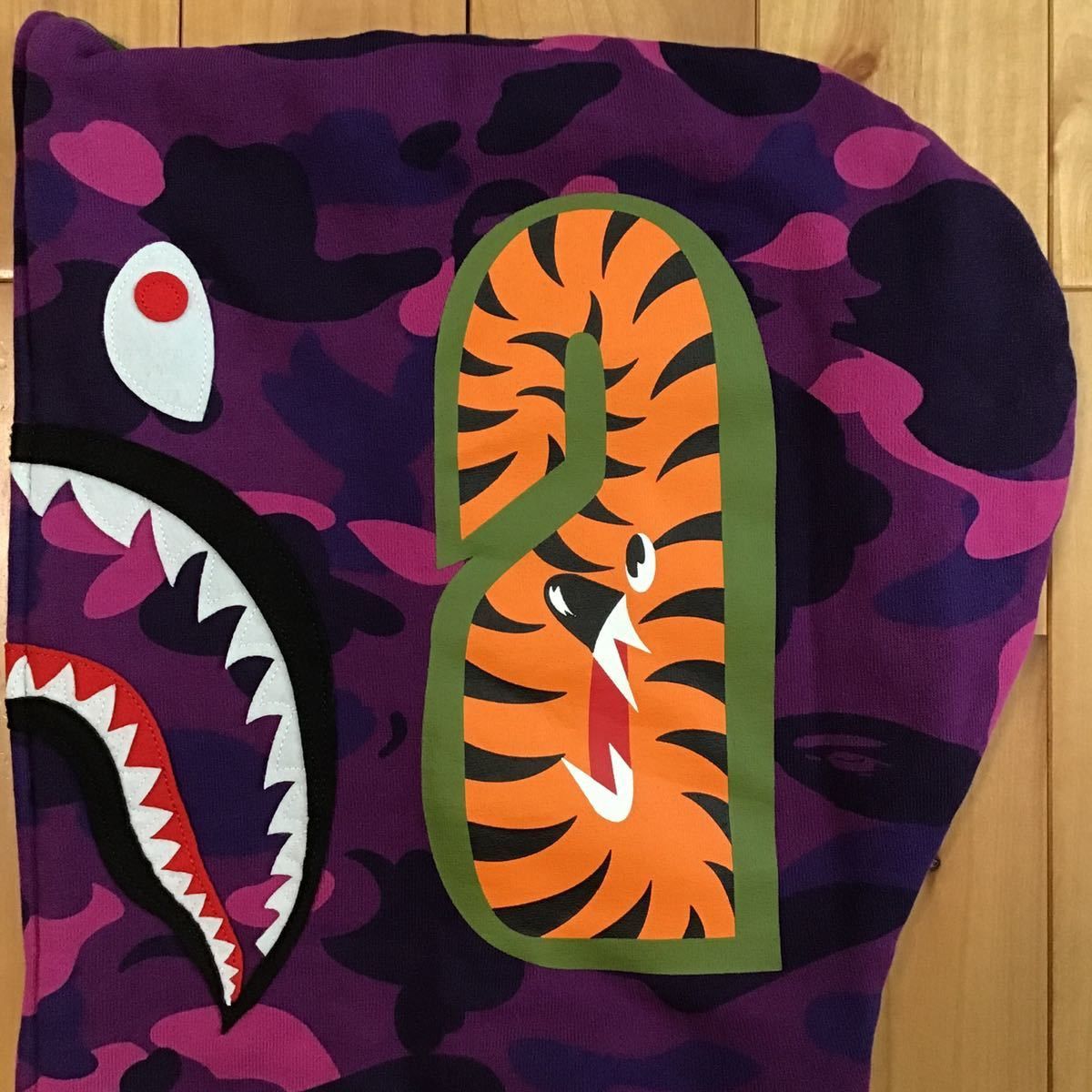 Bape BAPE Shark full zip hoodie Purple camo × green camo APE Size US M / EU 48-50 / 2 - 5 Thumbnail