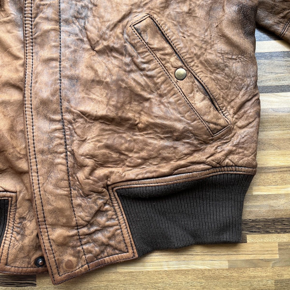 BIGI × Genuine Leather × Vintage Barbiche Men's Bigi Genuine Leather Vintage 80s Japan Size US L / EU 52-54 / 3 - 10 Thumbnail