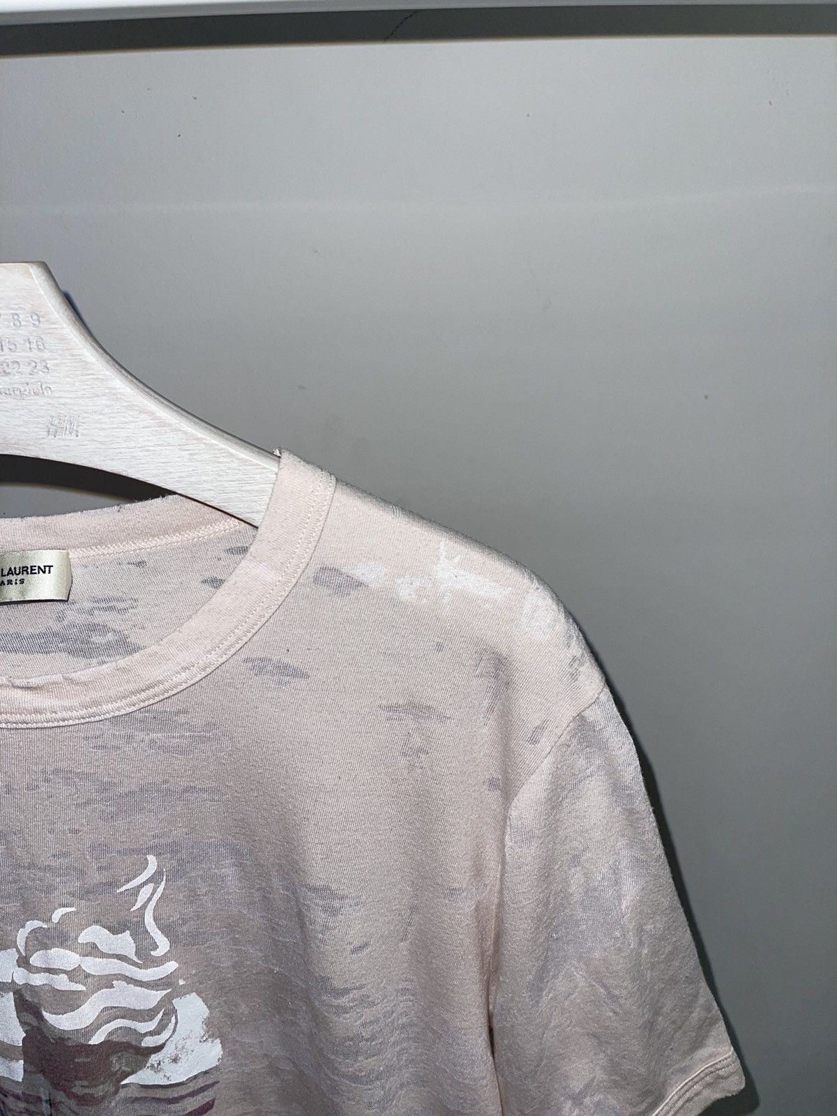 Saint Laurent Paris SS17 Saint Laurent Paris Talent Heart Baby Pink T-Shirt Size US S / EU 44-46 / 1 - 2 Thumbnail