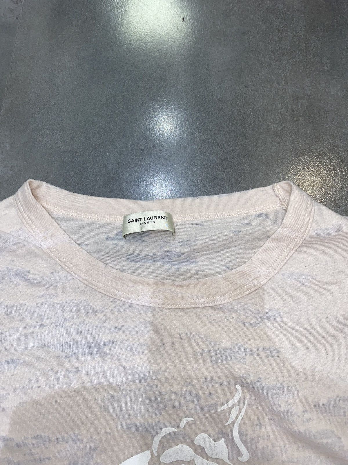 Saint Laurent Paris SS17 Saint Laurent Paris Talent Heart Baby Pink T-Shirt Size US S / EU 44-46 / 1 - 11 Thumbnail