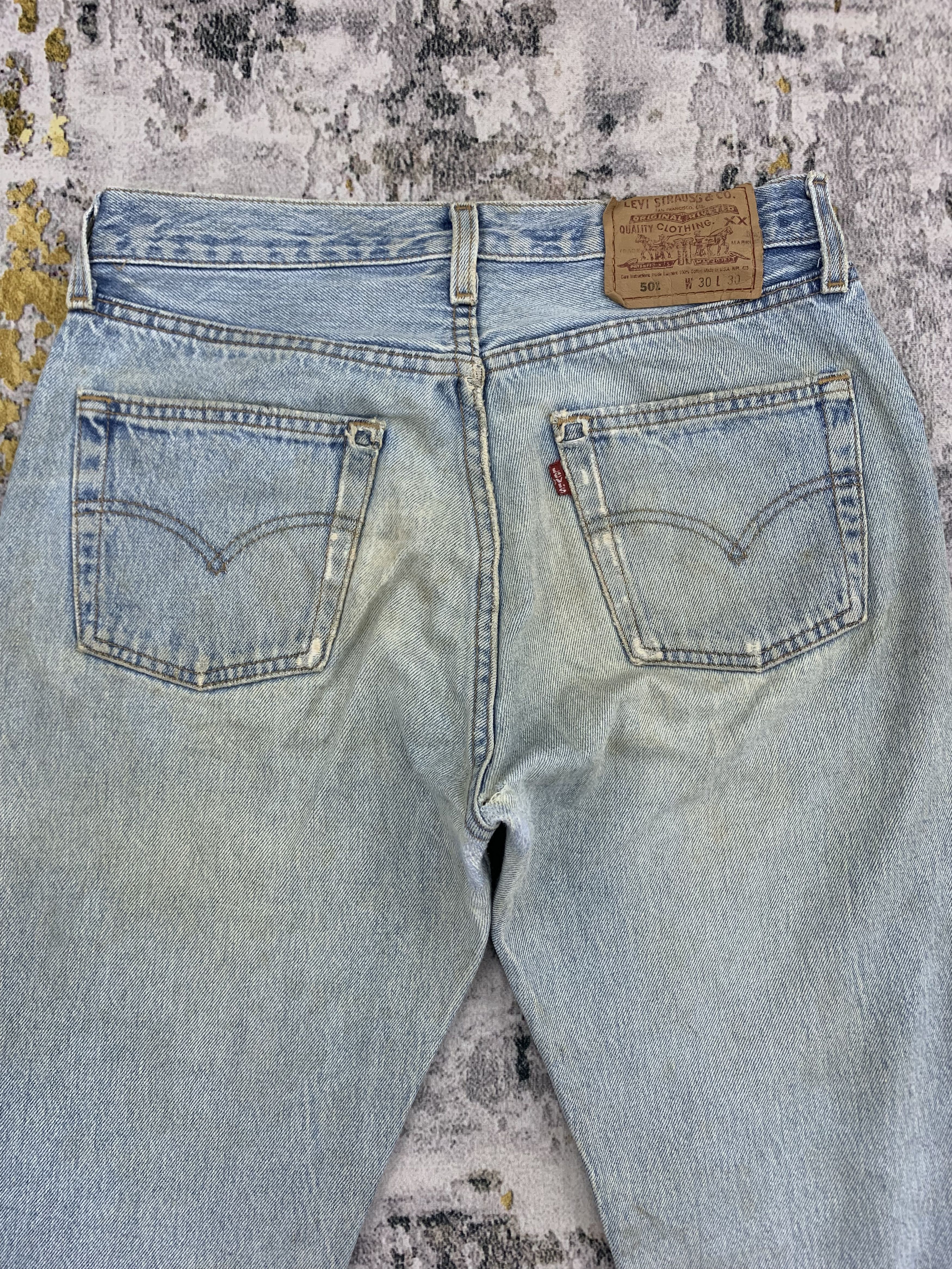 Levi's Vintage Levi's 501 Denim 30x30.5 Distressed Faded Dirty Size 30" / US 8 / IT 44 - 9 Thumbnail