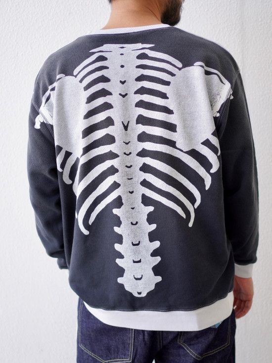 Kapital KAPITAL BONE 2tone remake big sweatshirt black natural new Size US L / EU 52-54 / 3 - 3 Thumbnail