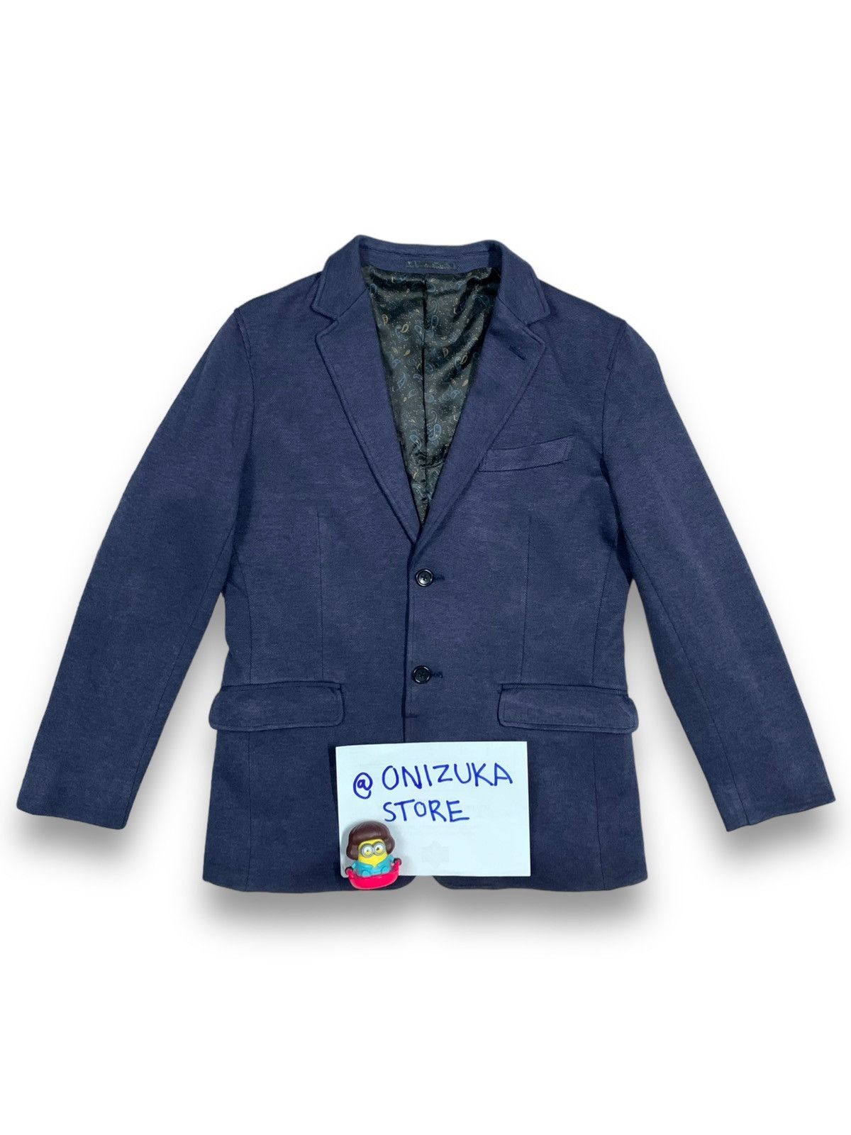 Boycott Japanese Brand Boycott Indigo Paisley Lined Blazer Jacket Size 40R - 3 Thumbnail