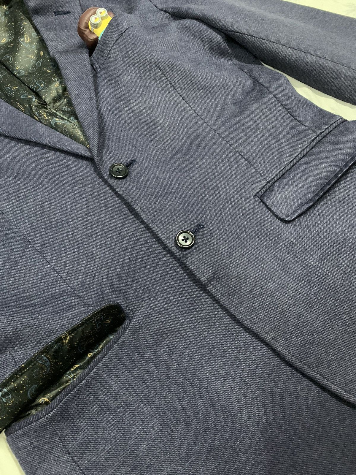 Boycott Japanese Brand Boycott Indigo Paisley Lined Blazer Jacket Size 40R - 9 Thumbnail
