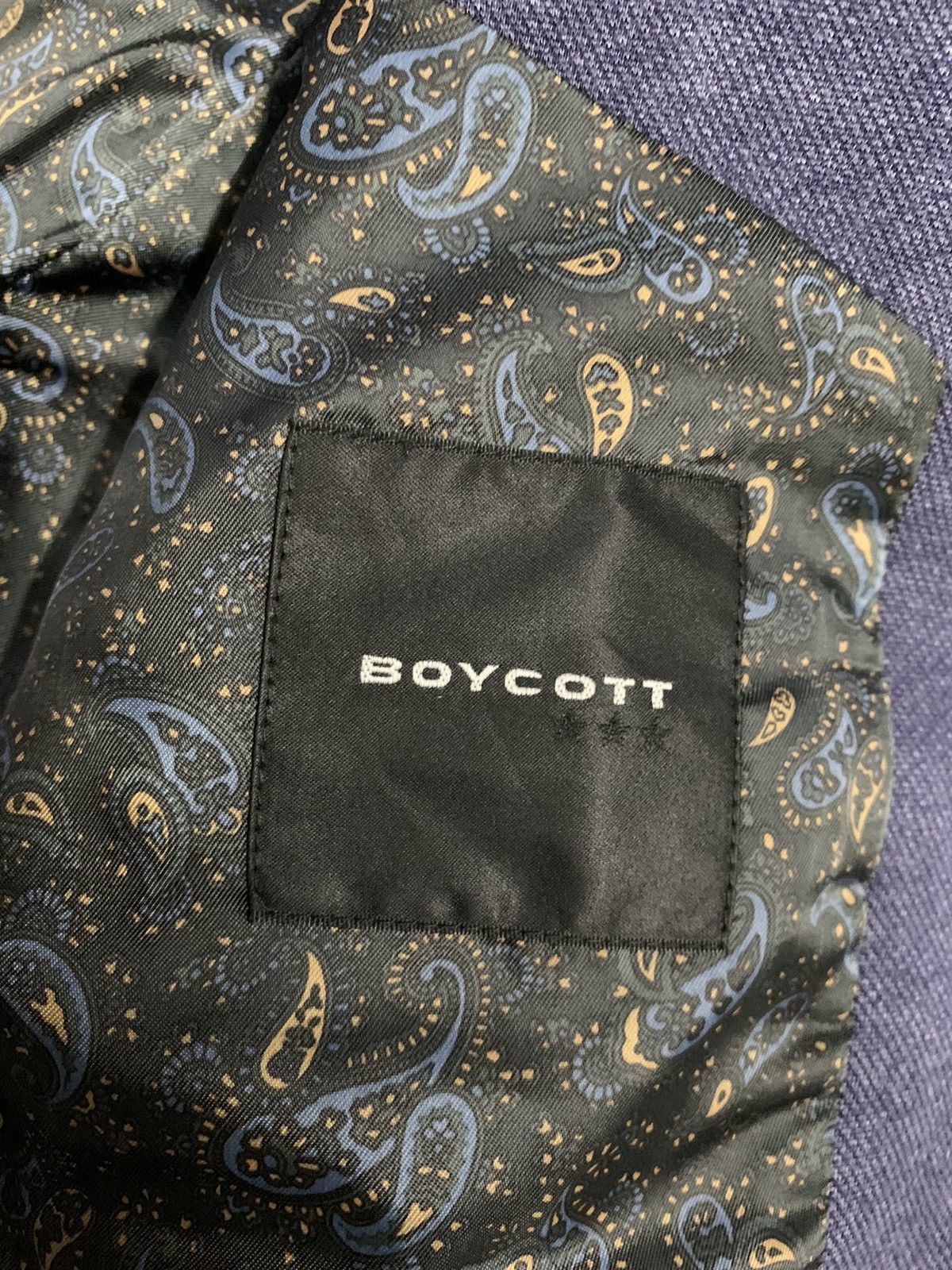 Boycott Japanese Brand Boycott Indigo Paisley Lined Blazer Jacket Size 40R - 19 Thumbnail