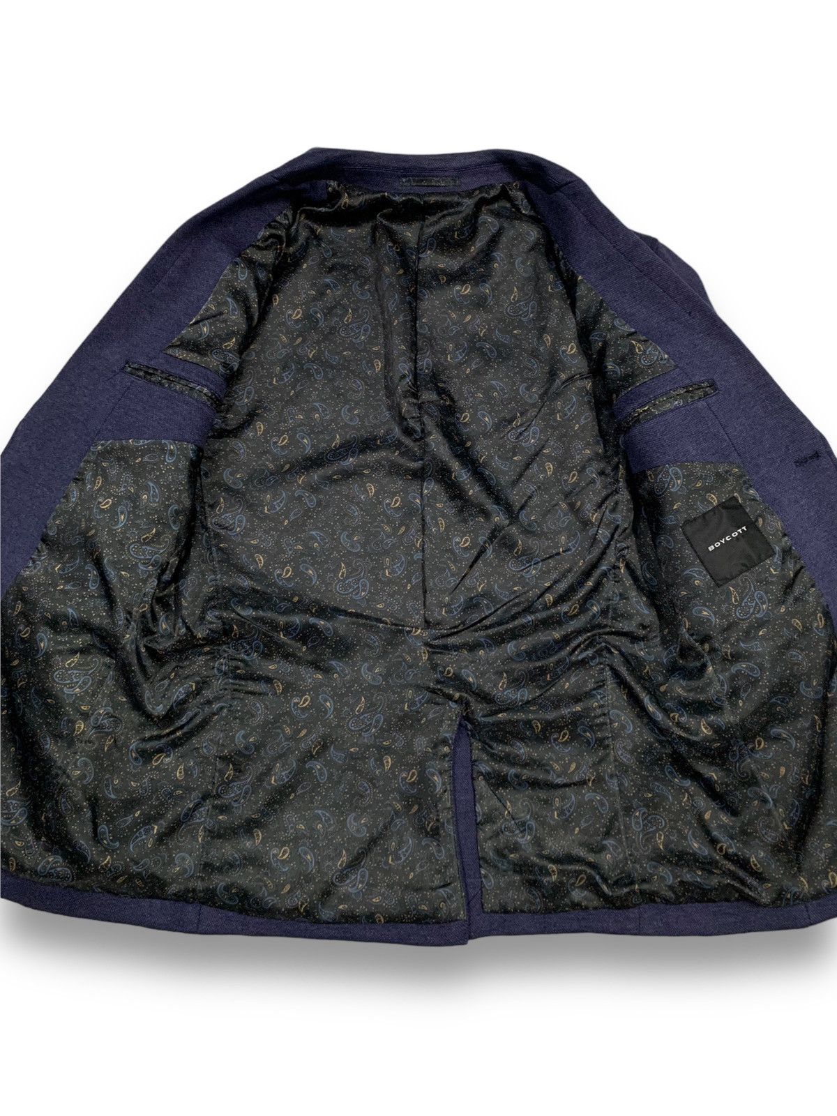 Boycott Japanese Brand Boycott Indigo Paisley Lined Blazer Jacket Size 40R - 16 Thumbnail