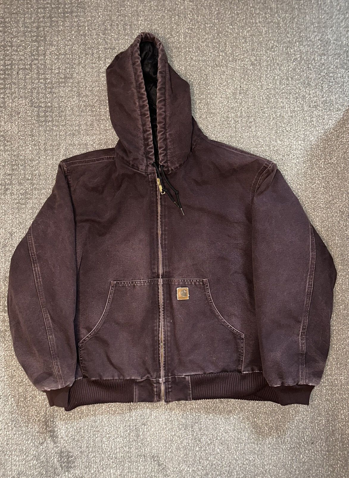 image of Carhartt J130 Dwn Burgundry Wine Red Clay Hooded J140 in Purple, Men's (Size 2XL)