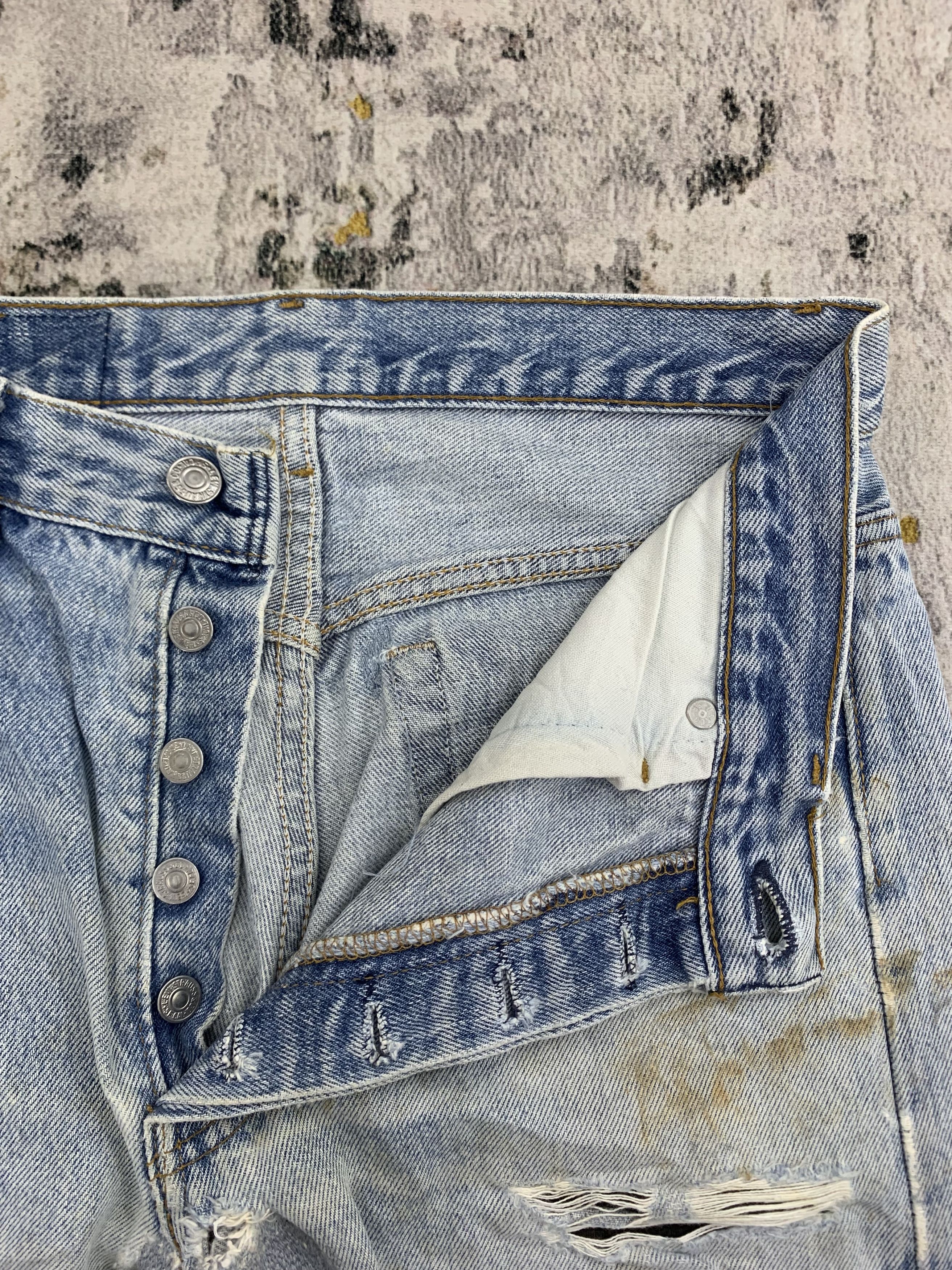 Levi's Vintage Levi's 501xx Denim 29x31.5 Distressed Faded Dirty Size US 29 - 3 Thumbnail