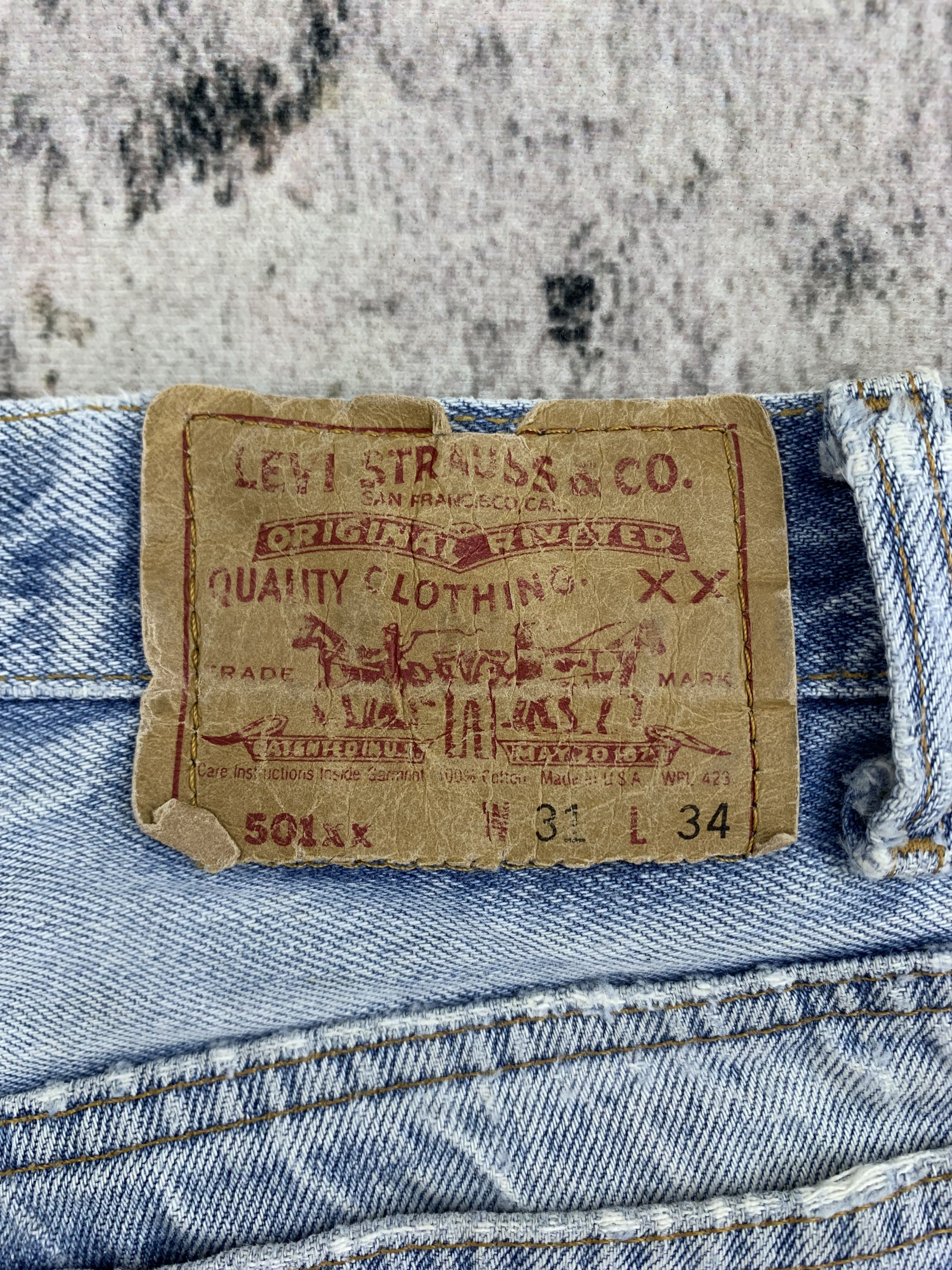 Levi's Vintage Levi's 501xx Denim 29x31.5 Distressed Faded Dirty Size US 29 - 6 Thumbnail