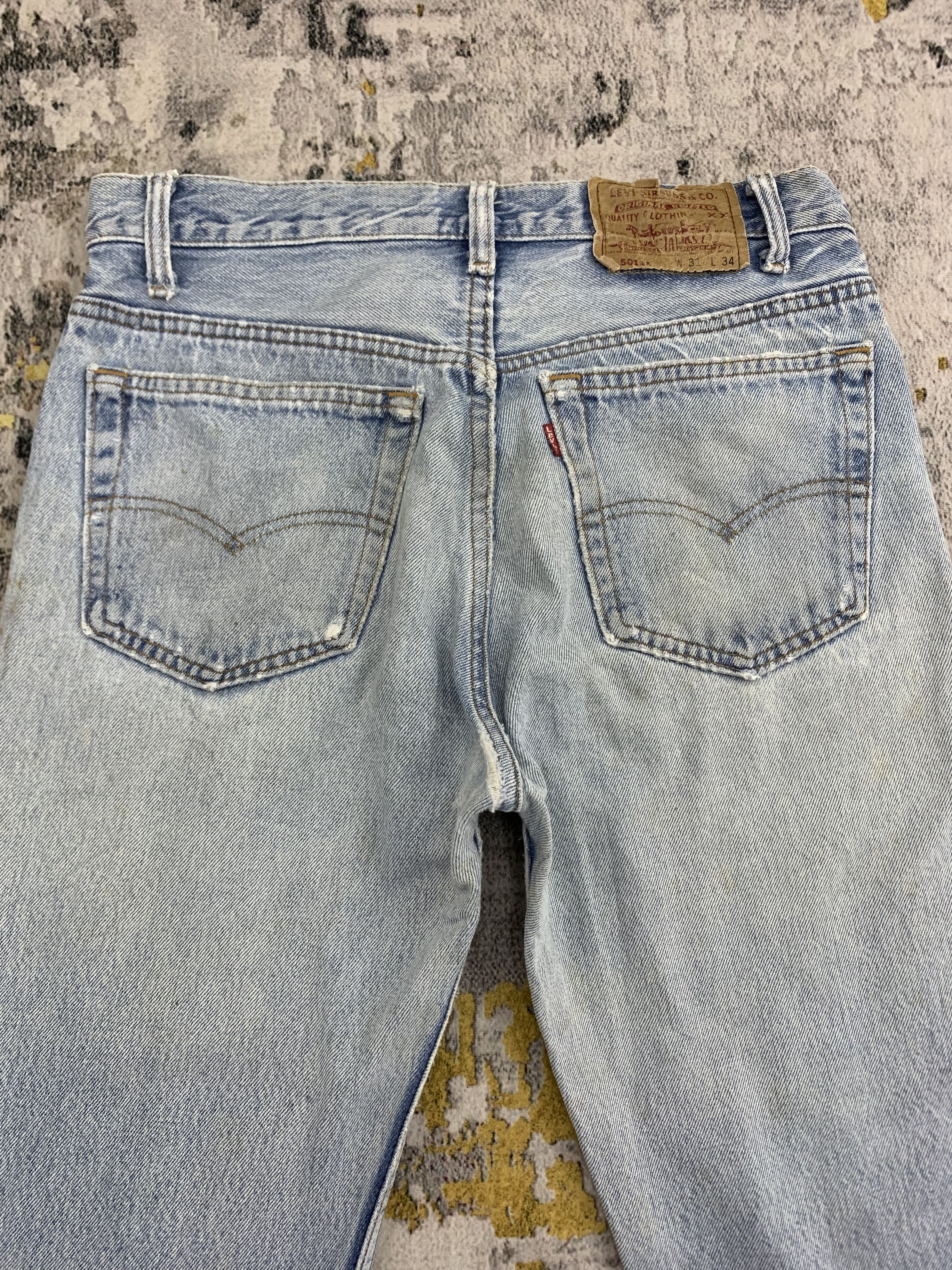 Levi's Vintage Levi's 501xx Denim 29x31.5 Distressed Faded Dirty Size US 29 - 5 Thumbnail