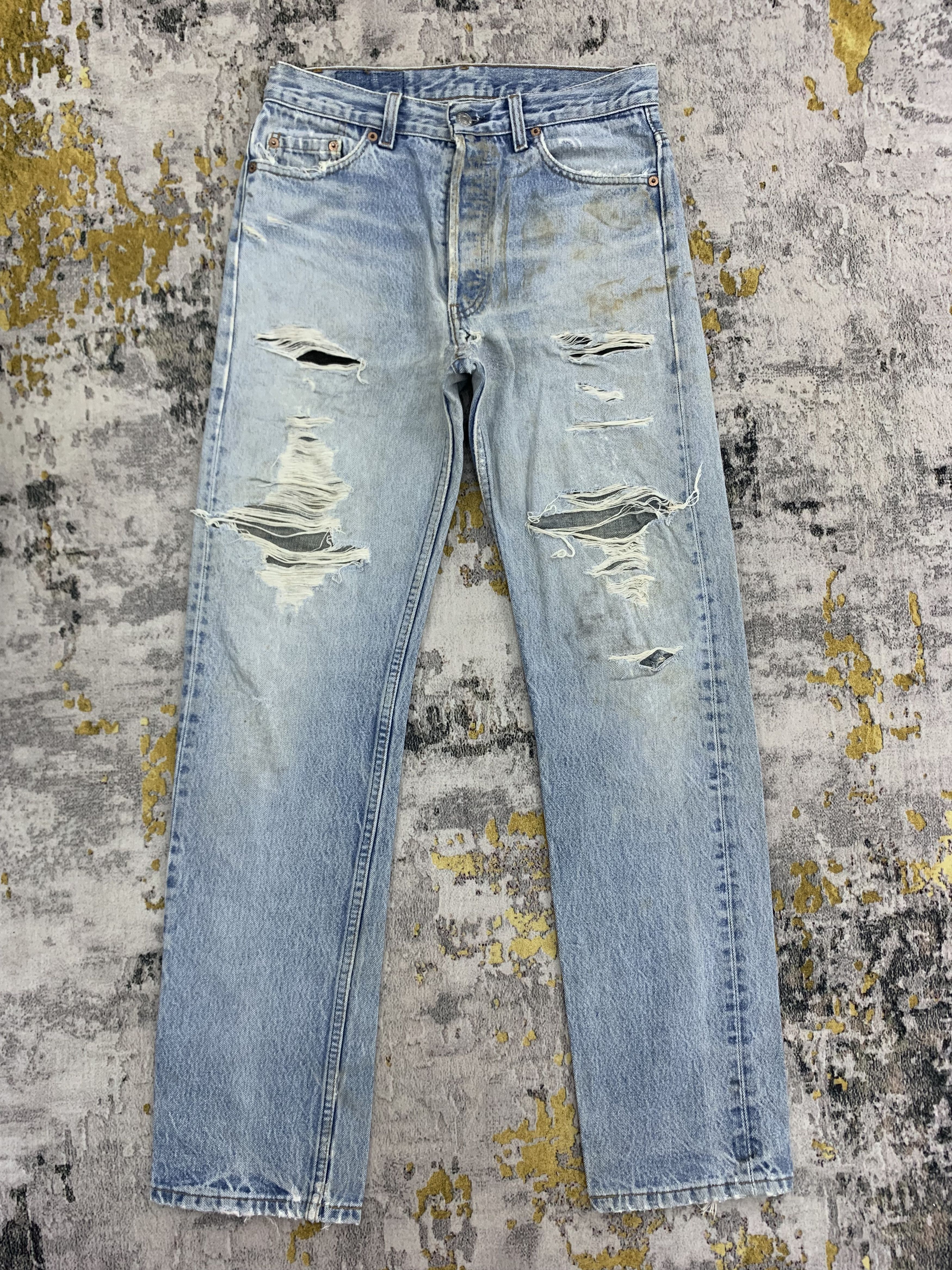 image of Distressed Denim x Levis Vintage Levi's 501Xx Denim 29X31.5 Distressed Faded Dirty in Blue, Men's