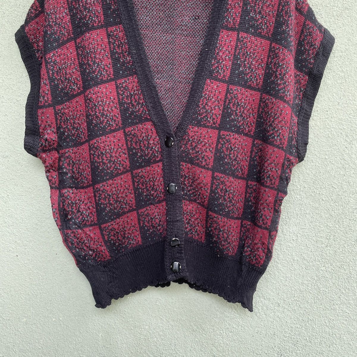 Aran Isles Knitwear Vintage My Mus Checkred Sleeveless Knitwear Cardigan Size US M / EU 48-50 / 2 - 4 Thumbnail