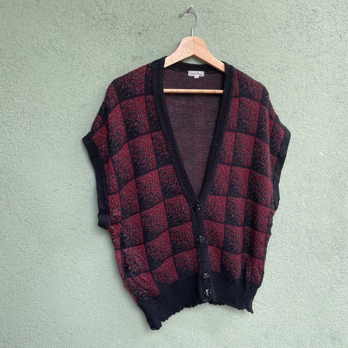 Aran Isles Knitwear Vintage My Mus Checkred Sleeveless Knitwear Cardigan Size US M / EU 48-50 / 2 - 2 Thumbnail