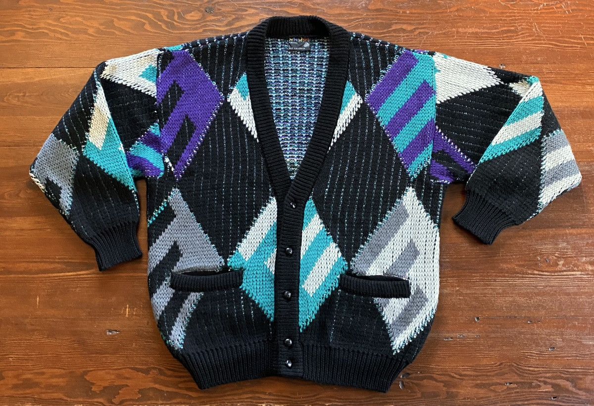 Coogi Vintage 90’s Coogi Oversized Wool Knit Cardigan Sweater Size US L / EU 52-54 / 3 - 2 Thumbnail