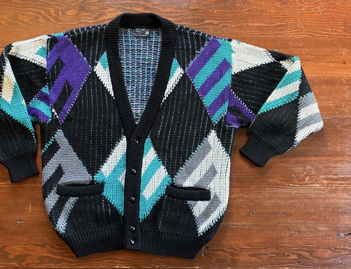 Coogi Vintage 90’s Coogi Oversized Wool Knit Cardigan Sweater Size US L / EU 52-54 / 3 - 1 Thumbnail