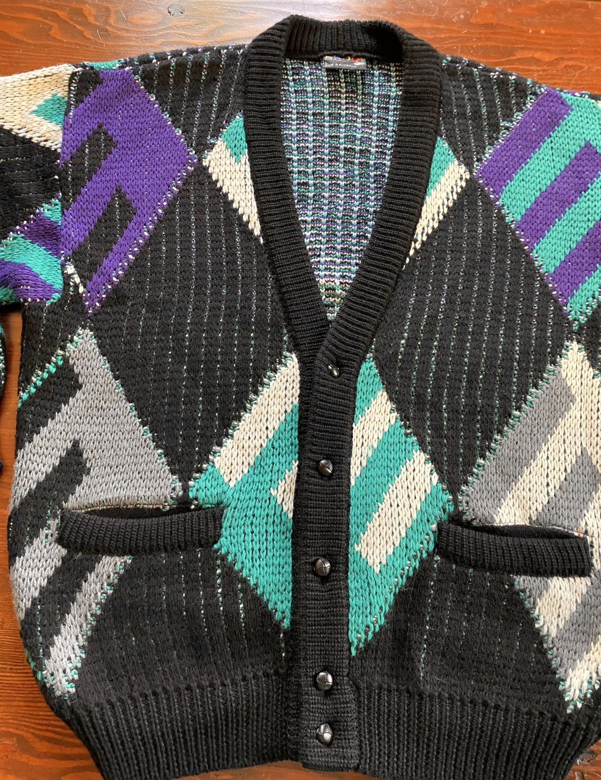 Coogi Vintage 90’s Coogi Oversized Wool Knit Cardigan Sweater Size US L / EU 52-54 / 3 - 5 Thumbnail