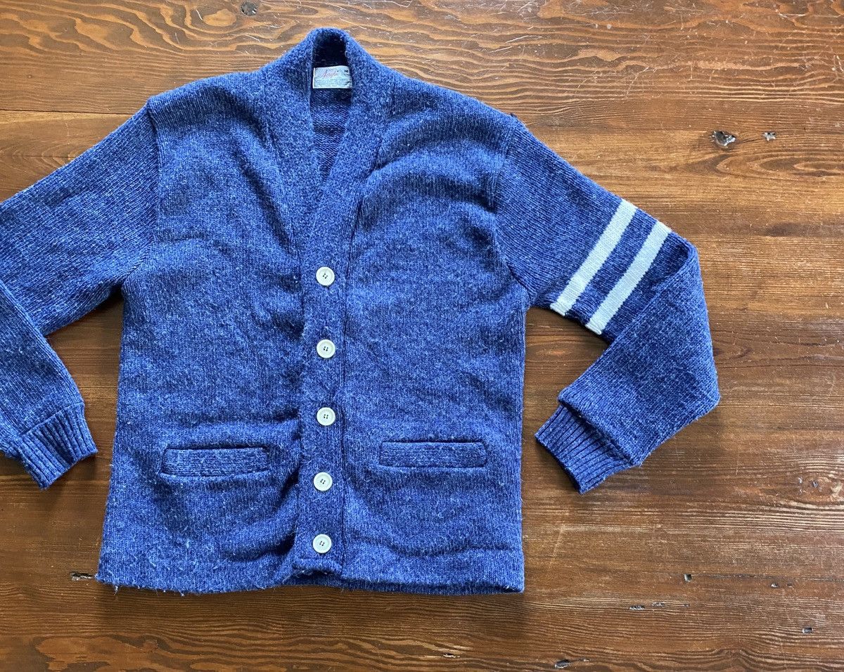 Retrofit Vintage 50’s/60’s Blue Knit Cardigan Sweater Size US M / EU 48-50 / 2 - 1 Thumbnail