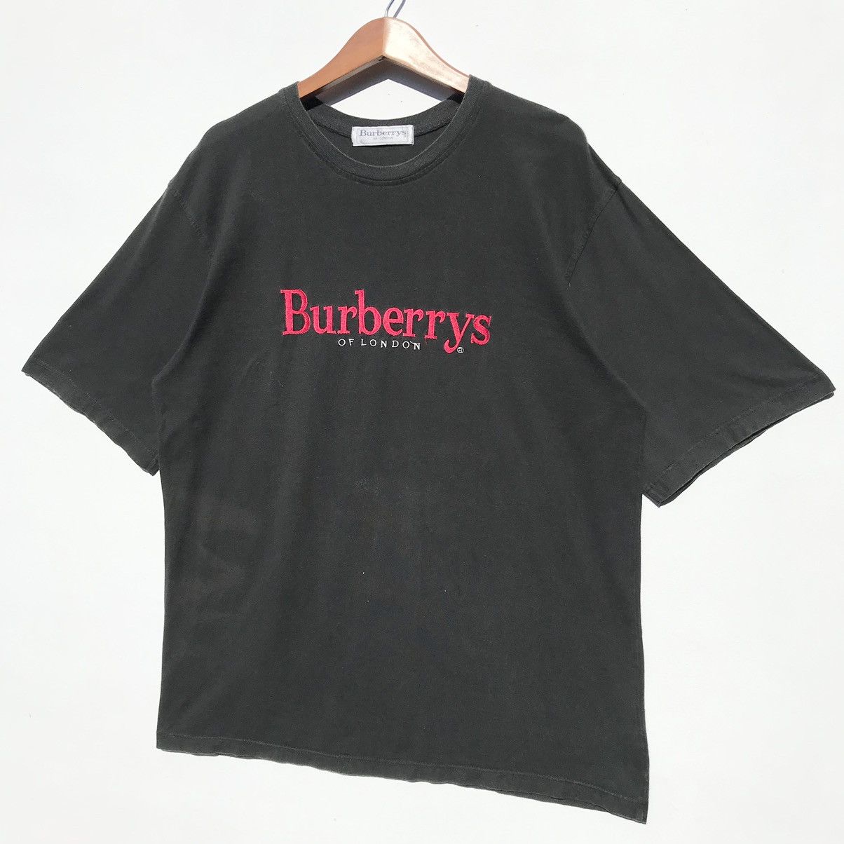 Vintage Burberrys Tee Embroidery Spellout Burberrys Luxury