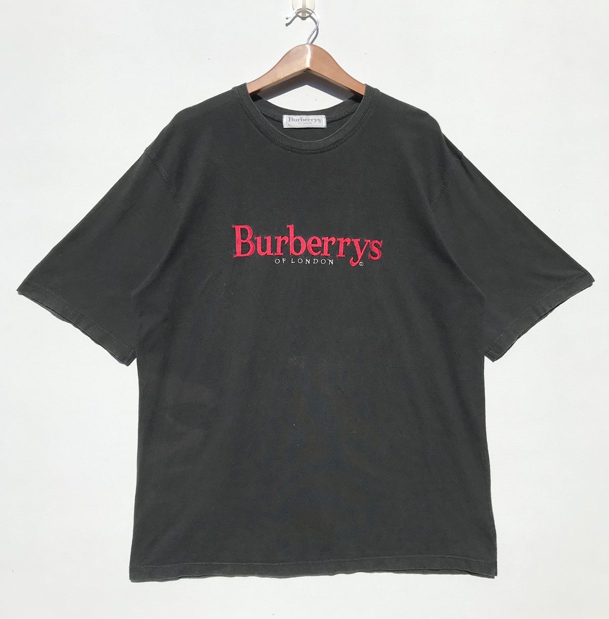 Vintage Burberrys Tee Embroidery Spellout Burberrys Luxury