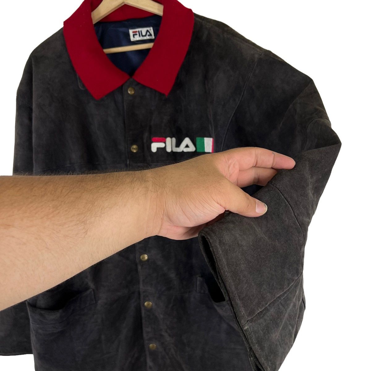 Fila VINTAGE SUEDE LEATHER JACKET FILA BIG LOGO Size US M / EU 48-50 / 2 - 5 Thumbnail