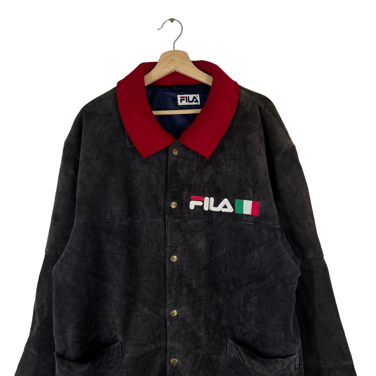 Fila VINTAGE SUEDE LEATHER JACKET FILA BIG LOGO Size US M / EU 48-50 / 2 - 2 Thumbnail