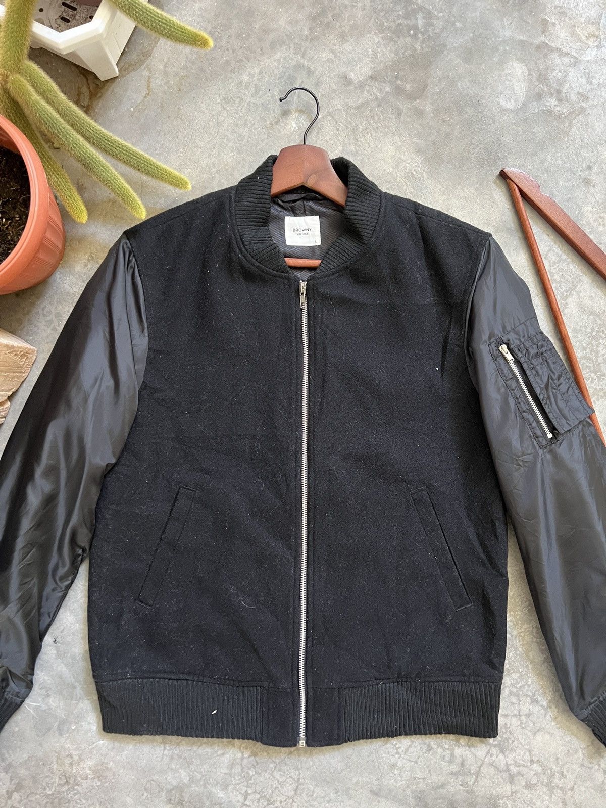 Japanese Brand × Vintage STEALS 🏴‍☠️ Browny Vintage Wool Bomber Jacket Size US L / EU 52-54 / 3 - 2 Thumbnail