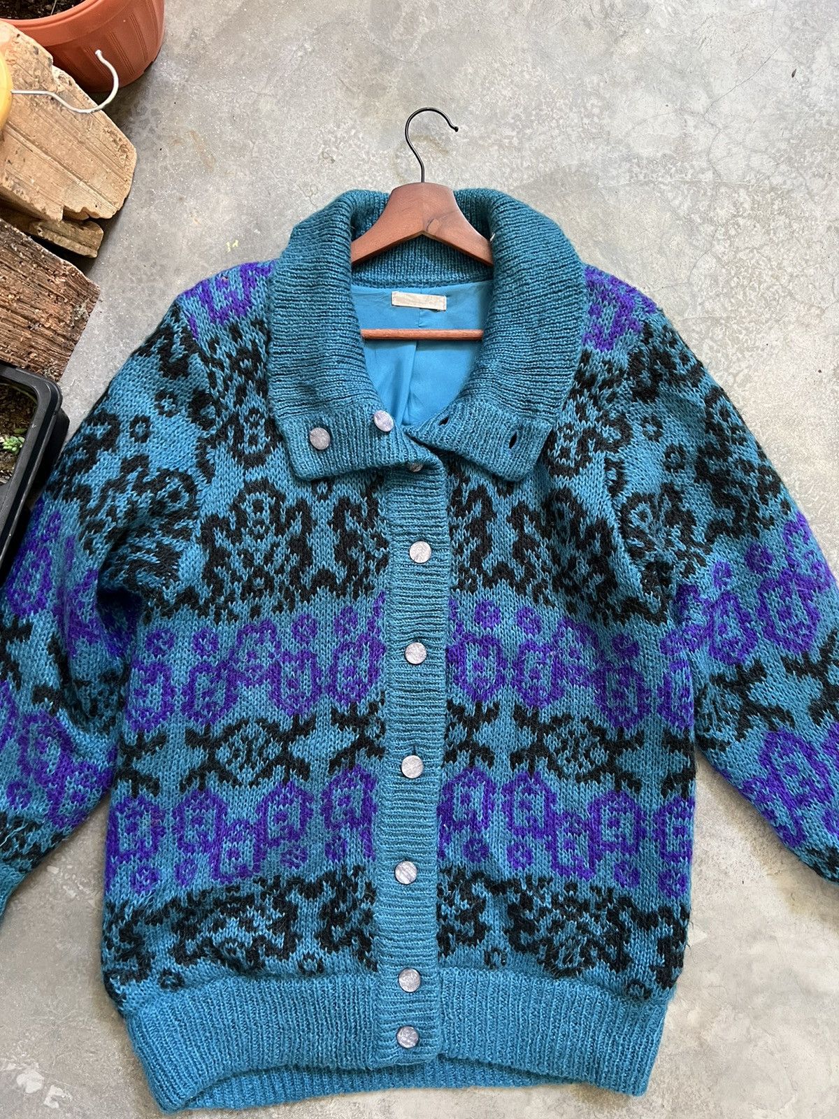 Vintage 🔥 Vintage 🔥 Designer Knit Woll Cardigan Jacket Size US L / EU 52-54 / 3 - 3 Thumbnail