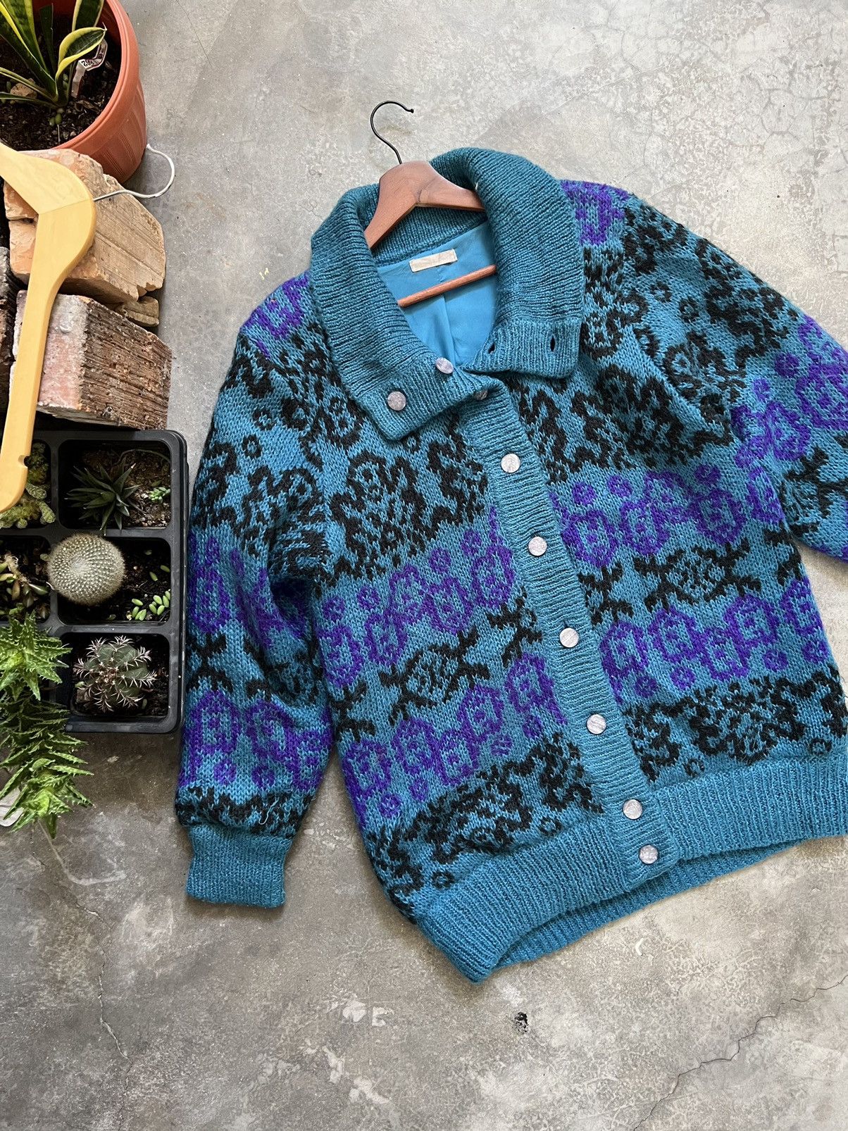 Vintage 🔥 Vintage 🔥 Designer Knit Woll Cardigan Jacket Size US L / EU 52-54 / 3 - 7 Thumbnail