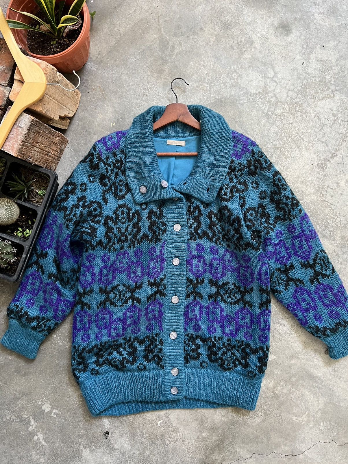 Vintage 🔥 Vintage 🔥 Designer Knit Woll Cardigan Jacket Size US L / EU 52-54 / 3 - 2 Thumbnail