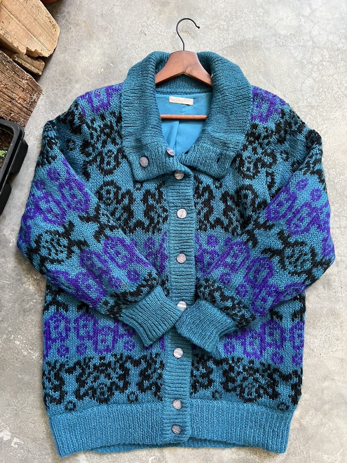 Vintage 🔥 Vintage 🔥 Designer Knit Woll Cardigan Jacket Size US L / EU 52-54 / 3 - 15 Thumbnail