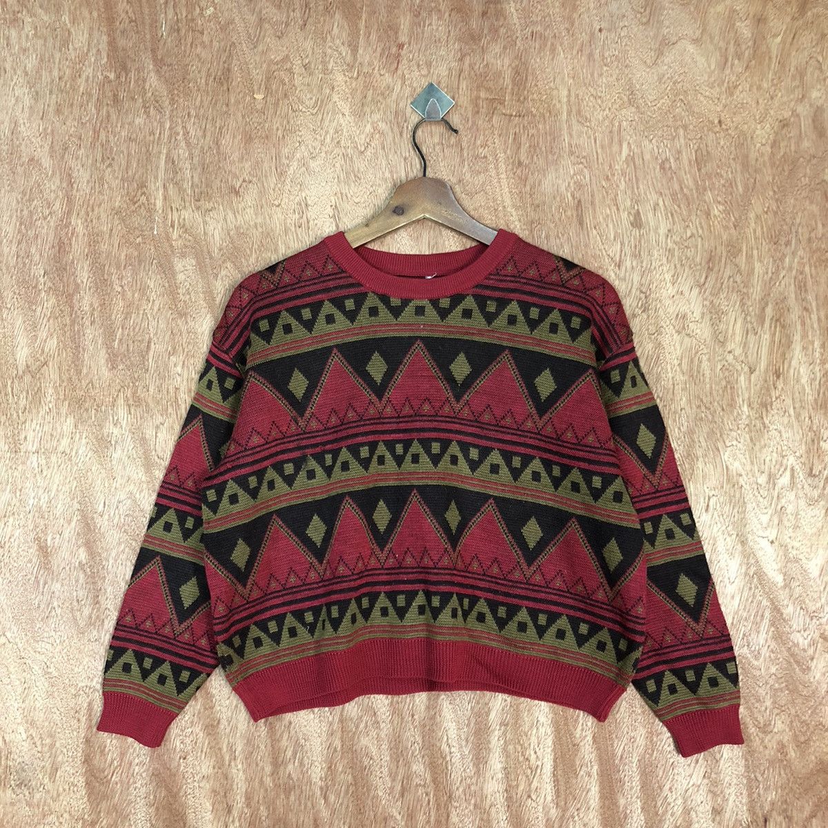 Japanese Brand DL Japan Navajo Red Knitwear vintage japan art #c820 Size US S / EU 44-46 / 1 - 3 Thumbnail