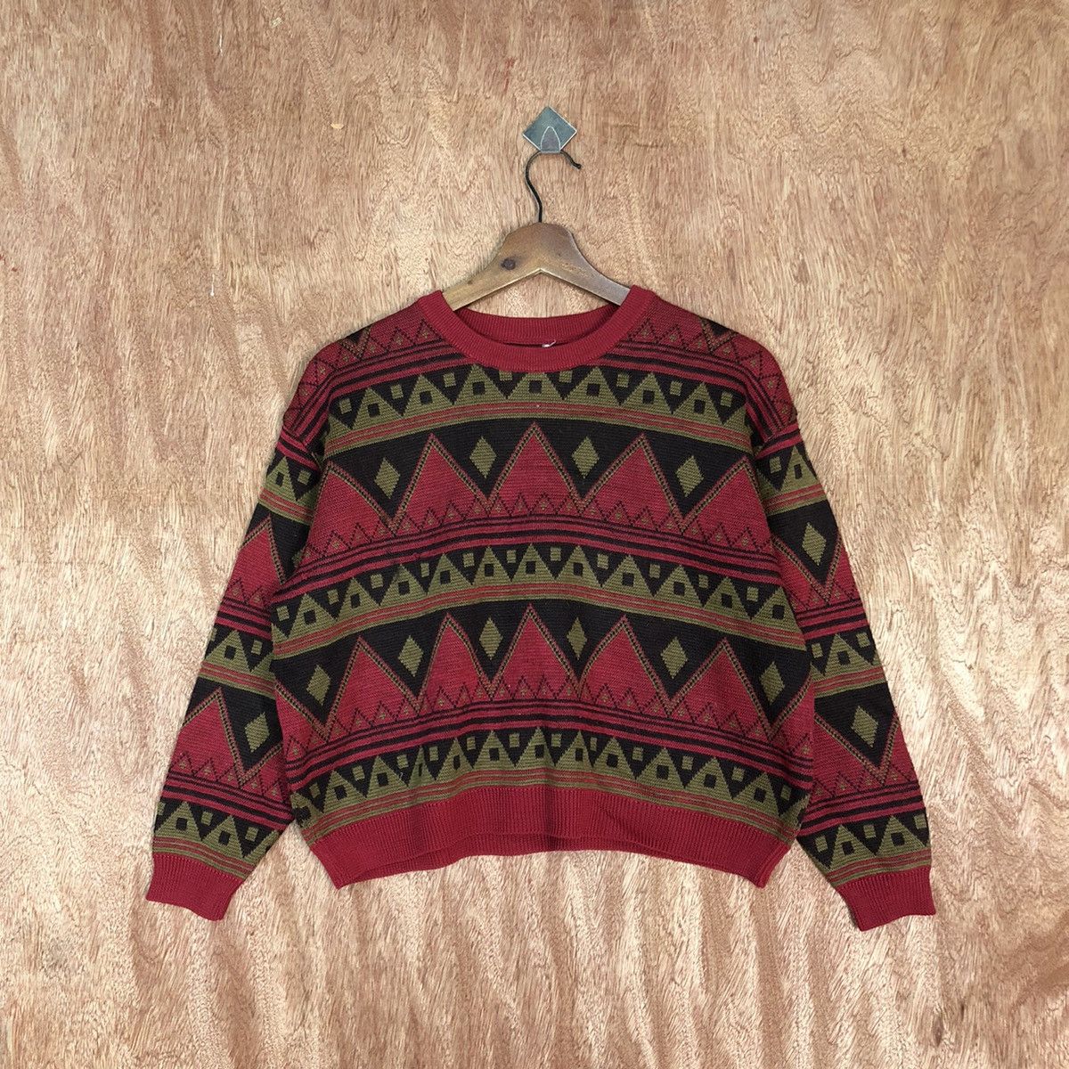 Japanese Brand DL Japan Navajo Red Knitwear vintage japan art #c820 Size US S / EU 44-46 / 1 - 1 Thumbnail