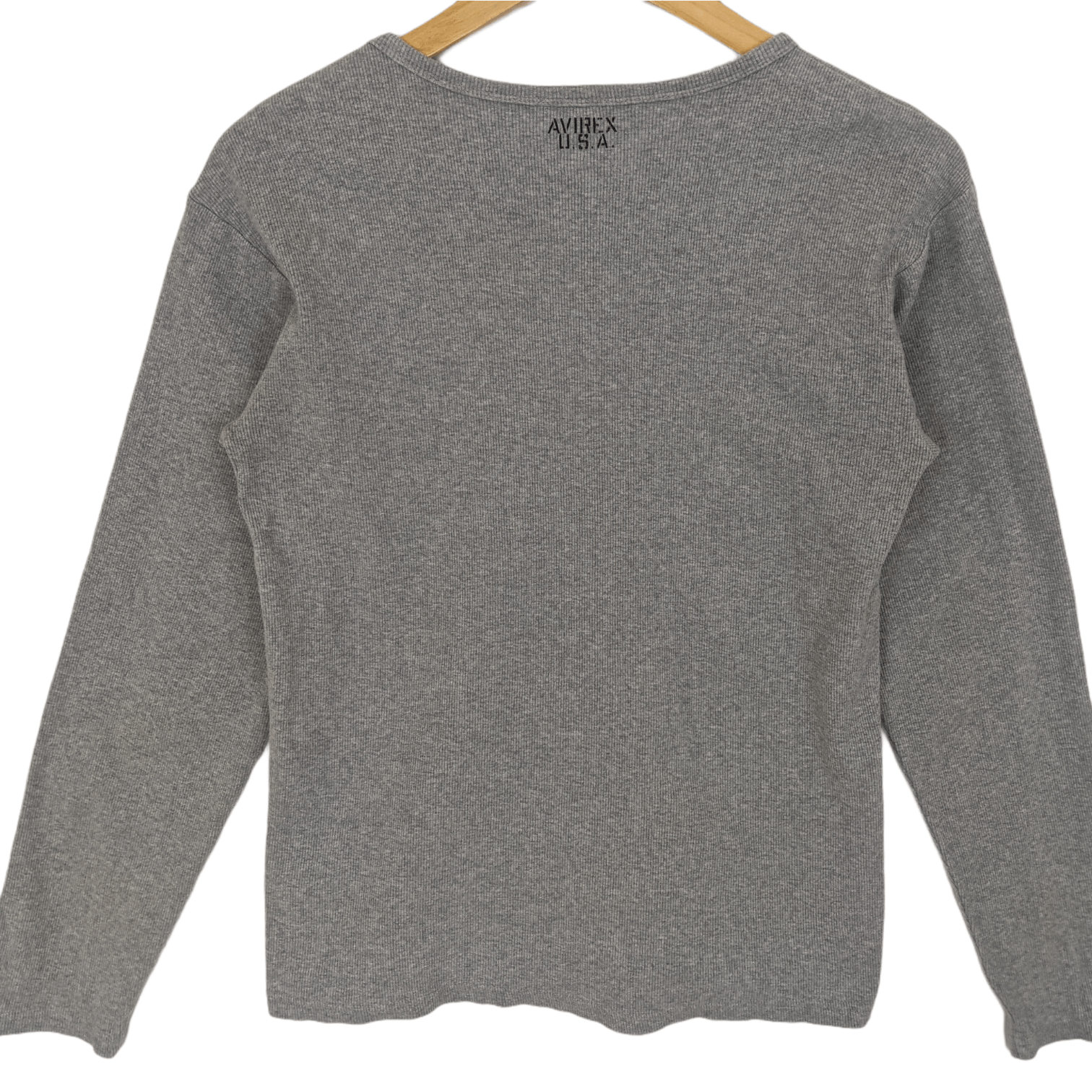 Avirex AVIREX Grey Plain Long Sleeve T-Shirt Size M / US 6-8 / IT 42-44 - 6 Thumbnail