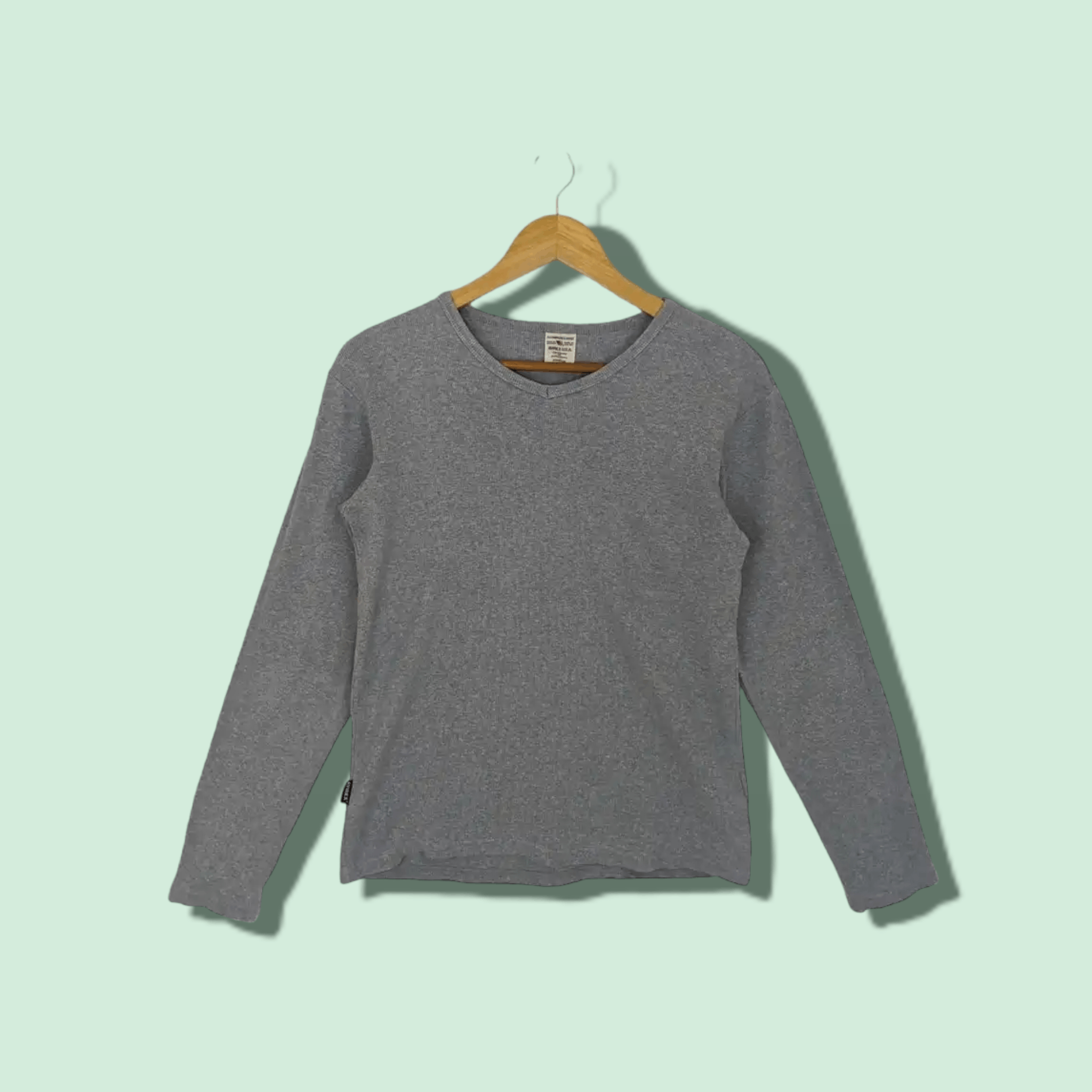 Avirex AVIREX Grey Plain Long Sleeve T-Shirt Size M / US 6-8 / IT 42-44 - 1 Thumbnail