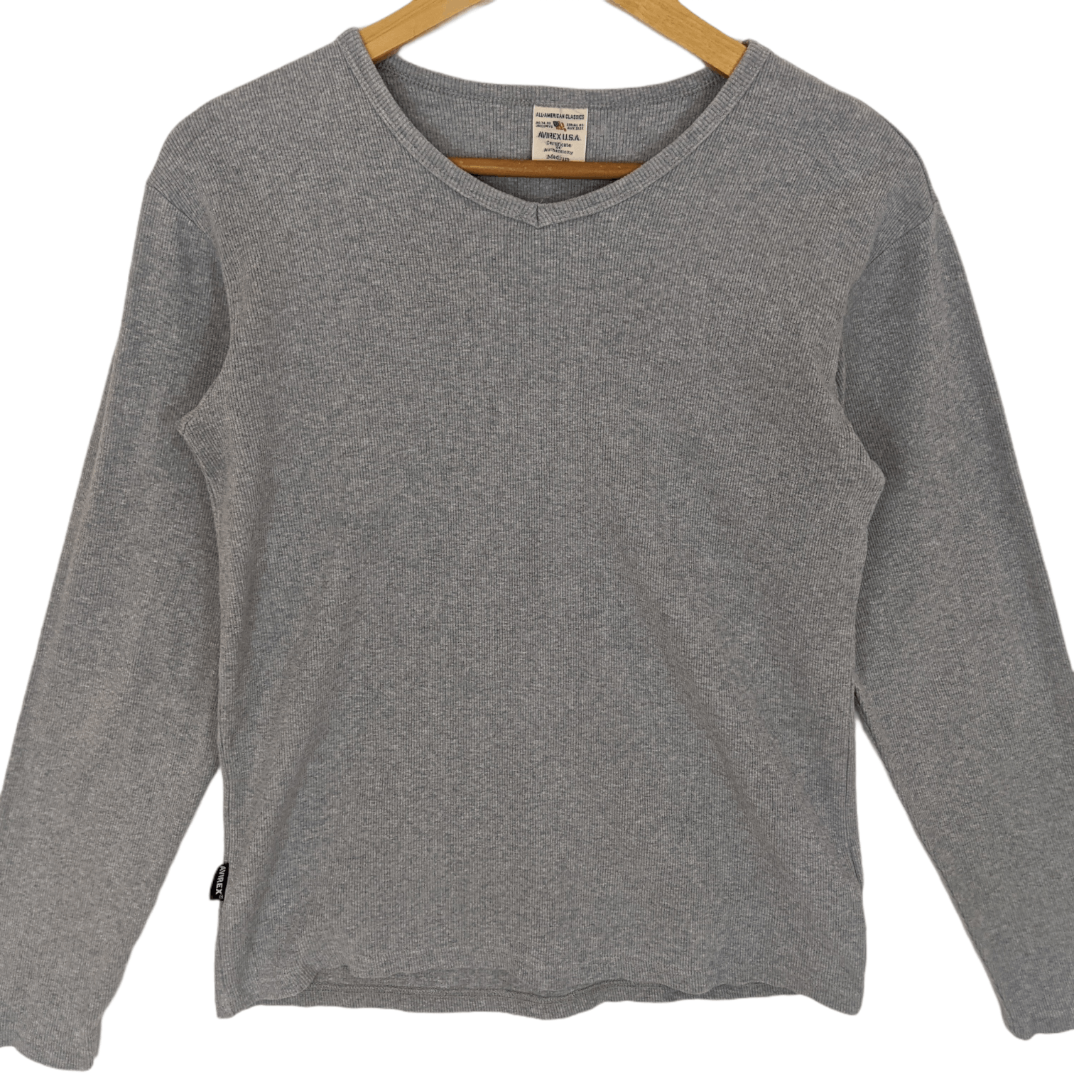 Avirex AVIREX Grey Plain Long Sleeve T-Shirt Size M / US 6-8 / IT 42-44 - 2 Thumbnail