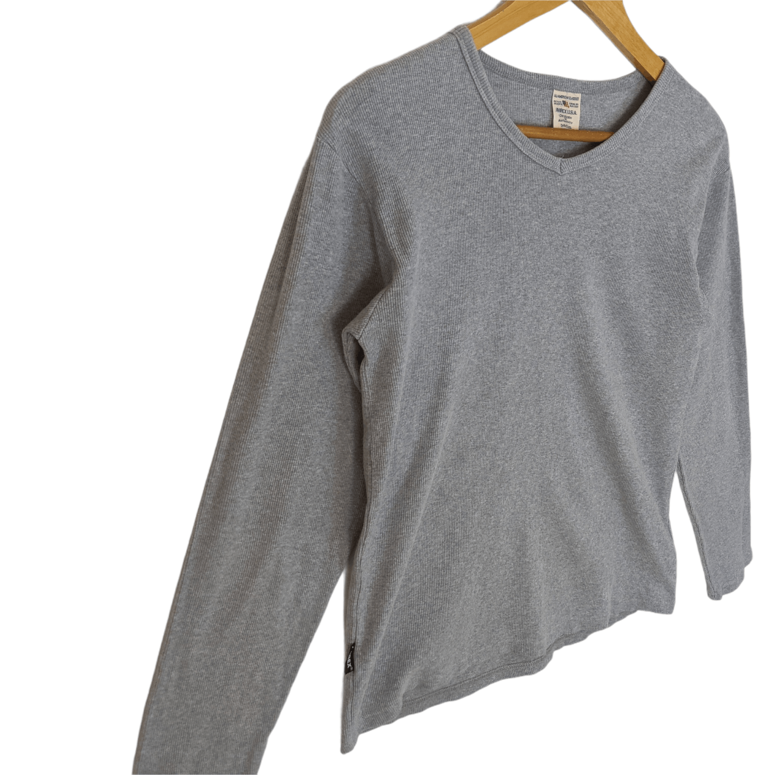Avirex AVIREX Grey Plain Long Sleeve T-Shirt Size M / US 6-8 / IT 42-44 - 4 Thumbnail