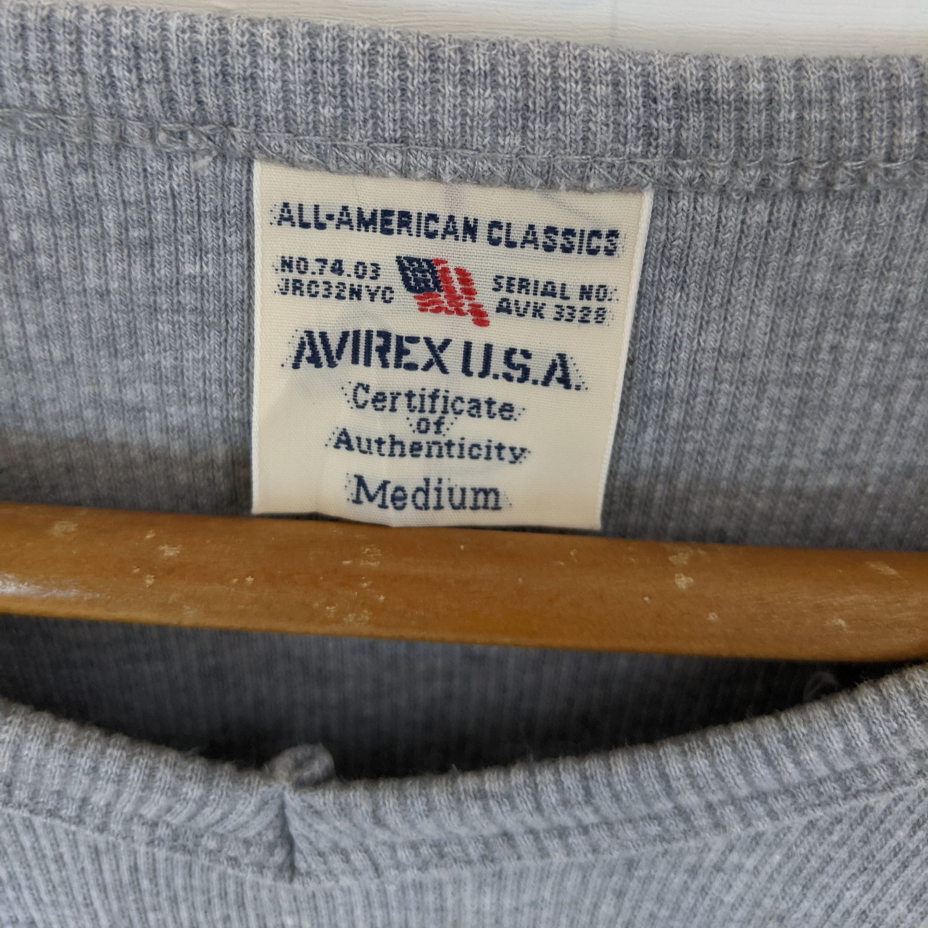 Avirex AVIREX Grey Plain Long Sleeve T-Shirt Size M / US 6-8 / IT 42-44 - 7 Thumbnail